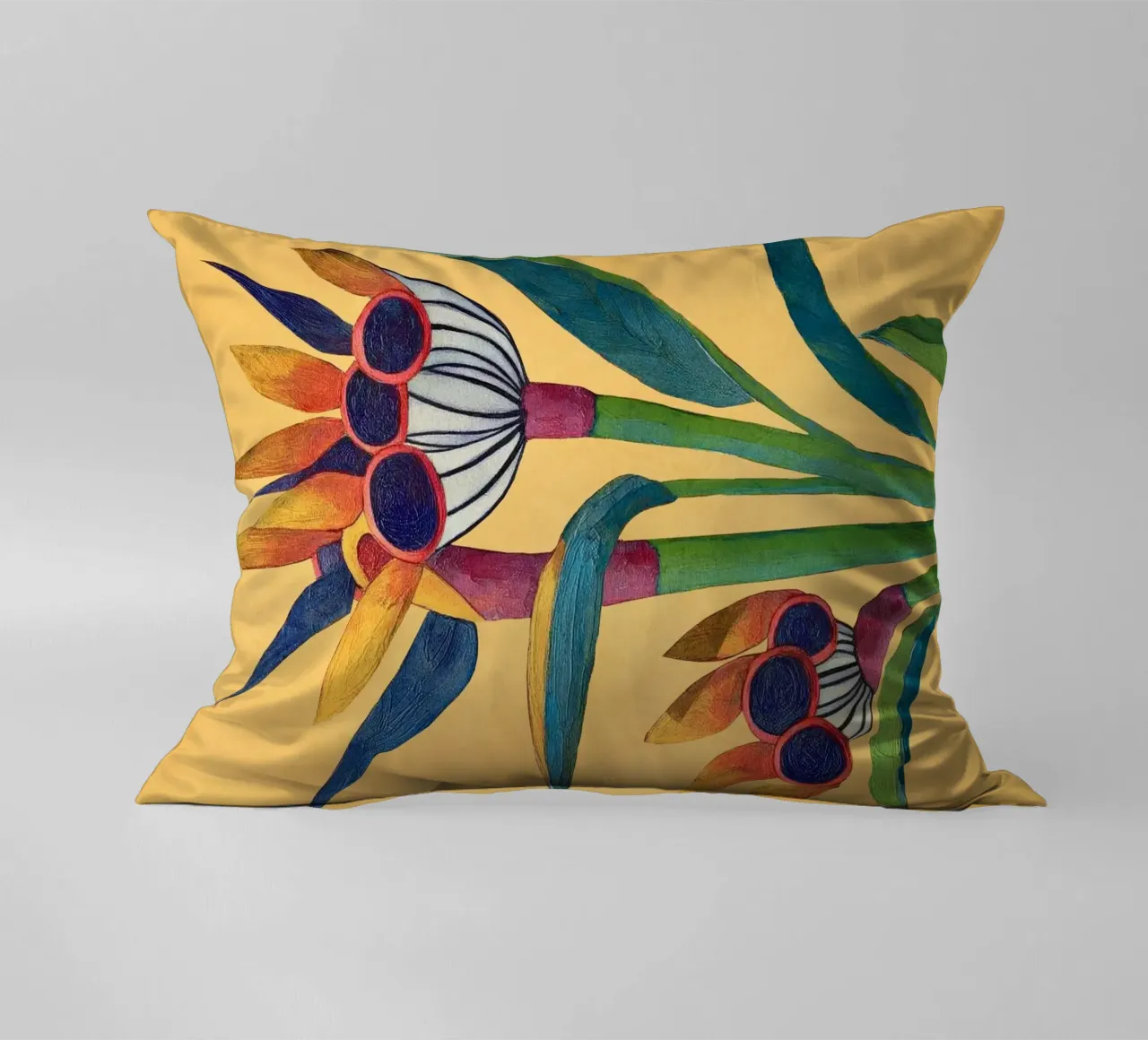 Bird of Paradise in Tropical Bloom cuscino da Flow Line