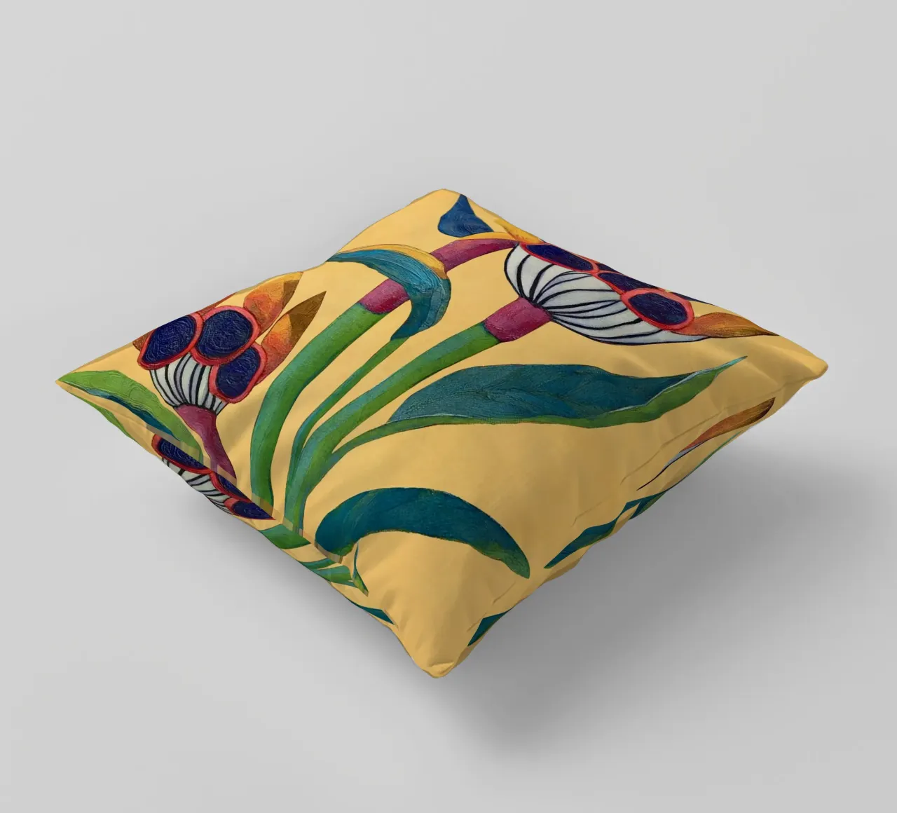 Bird of Paradise in Tropical Bloom cuscino da Flow Line