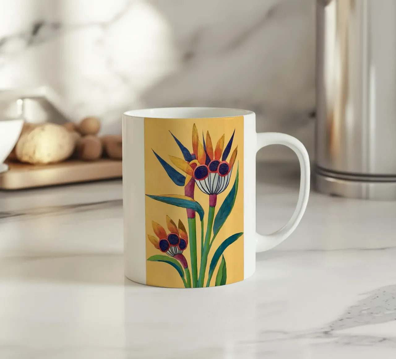 Bird of Paradise in Tropical Bloom tazza in ceramica da Flow Line