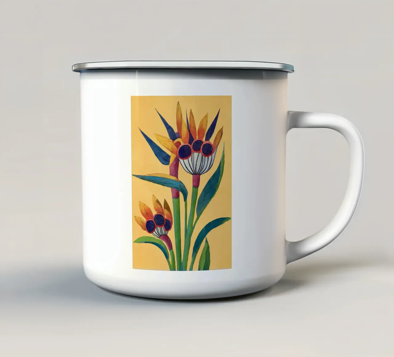 Bird of Paradise in Tropical Bloom tazza in smalto da Flow Line