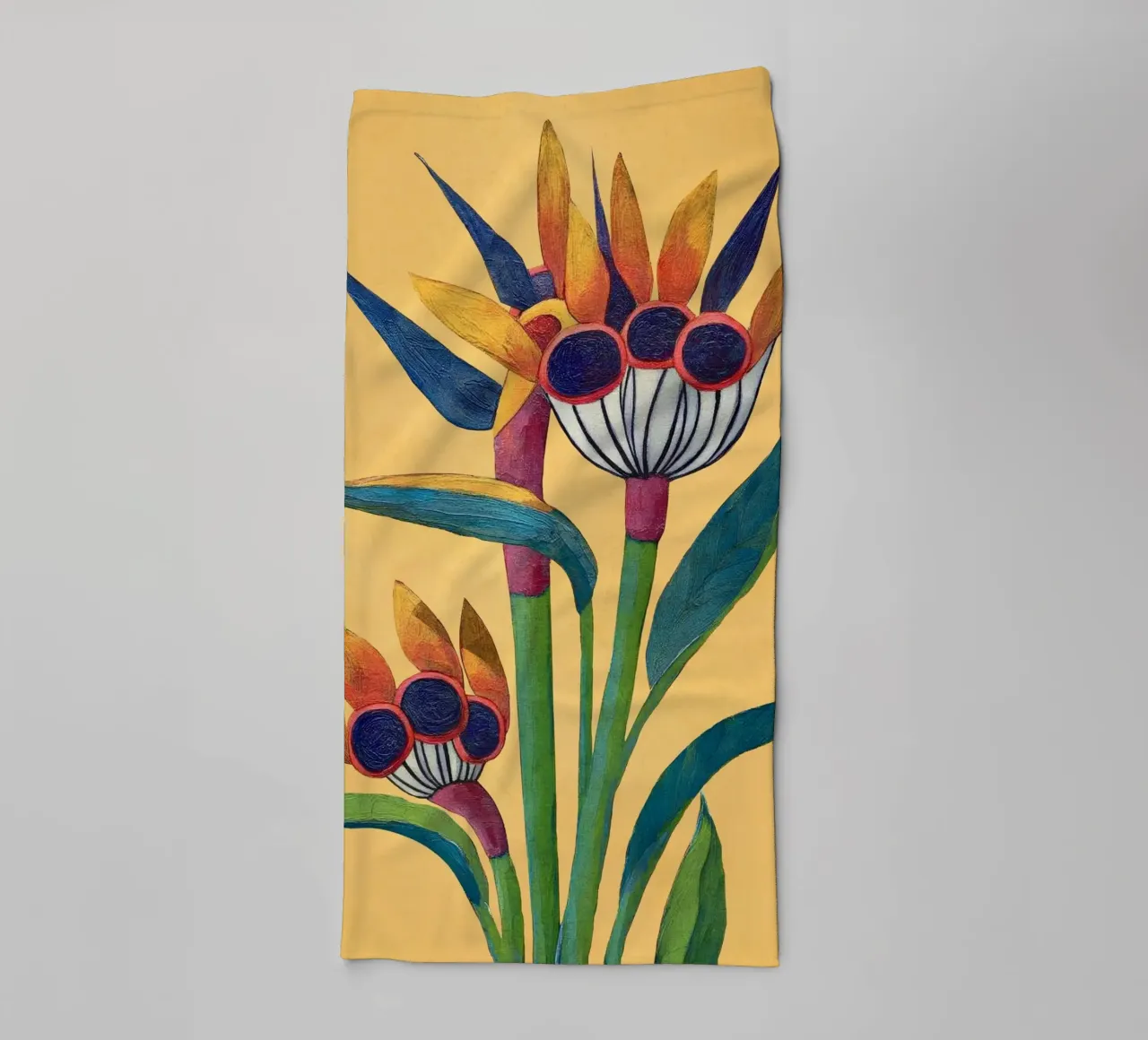 Bird of Paradise in Tropical Bloom towel by Flow Line