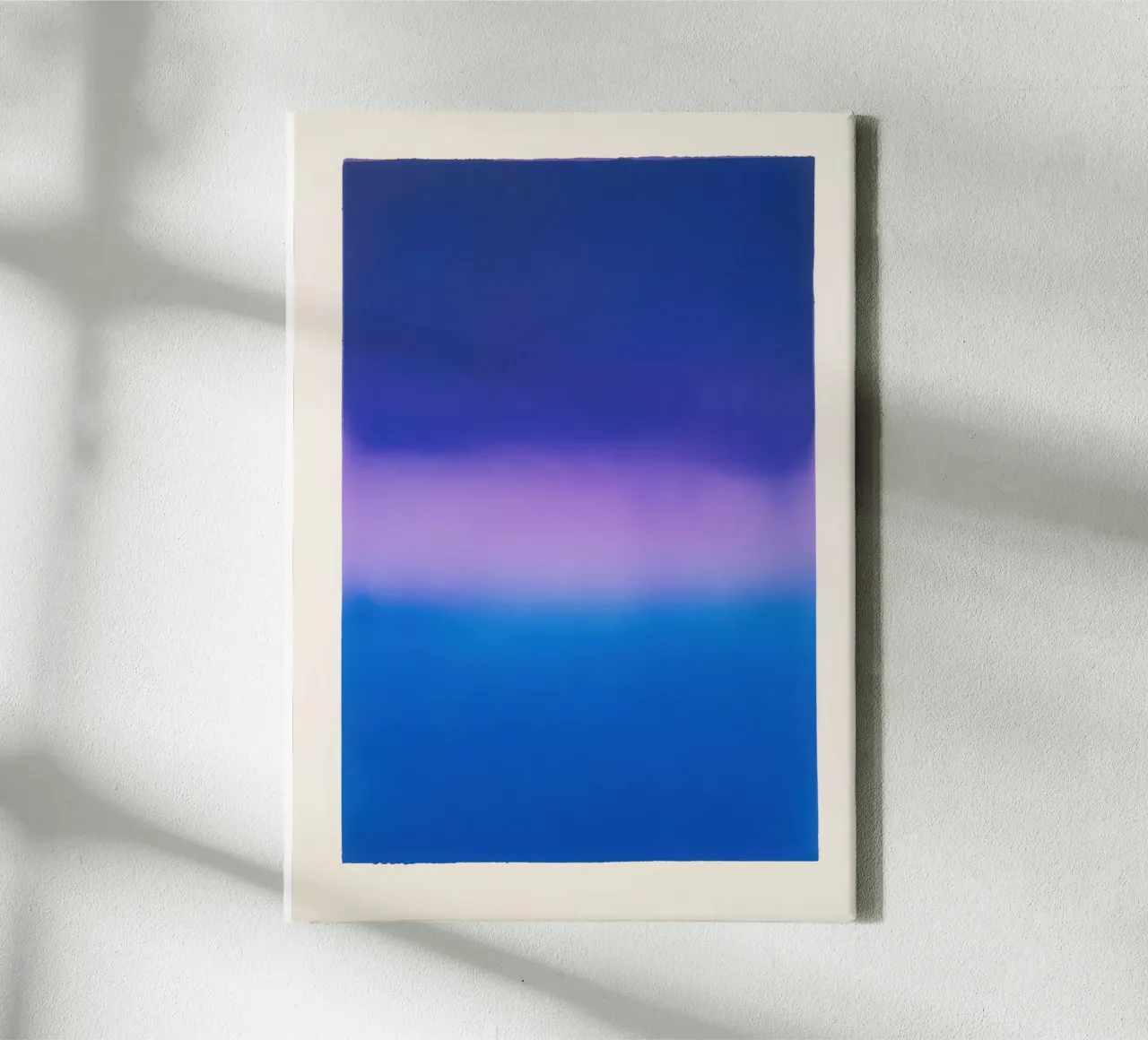 Blauw-paars kleurverloop - Risograafdruk canvas met Baklijst van Euphoria Theresa