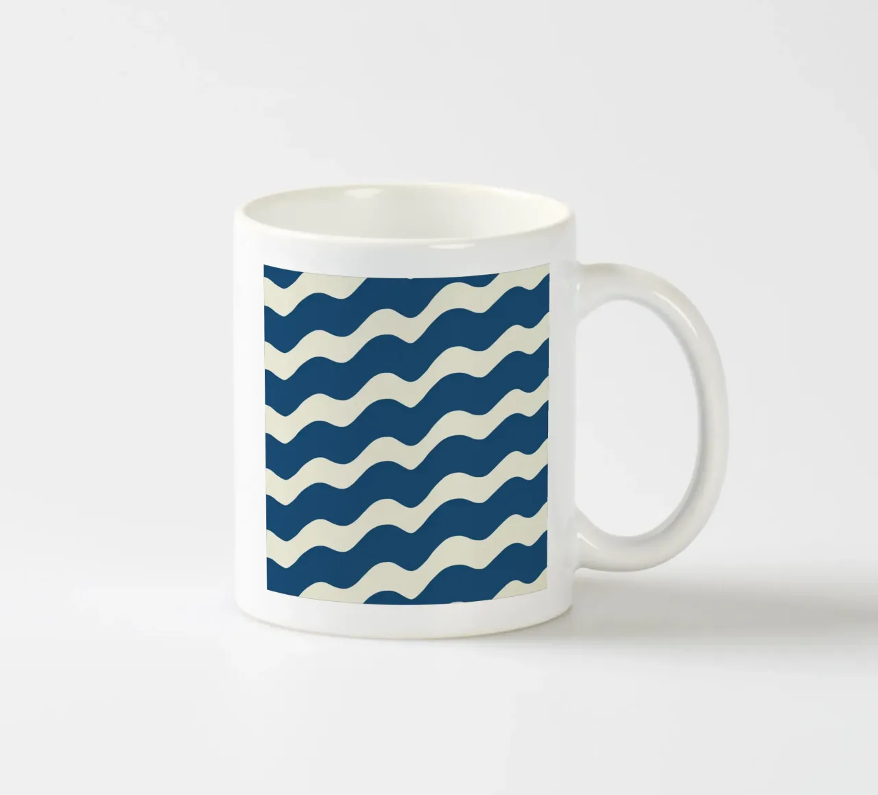 Waves pattern 21 ceramic mug by Little Dean