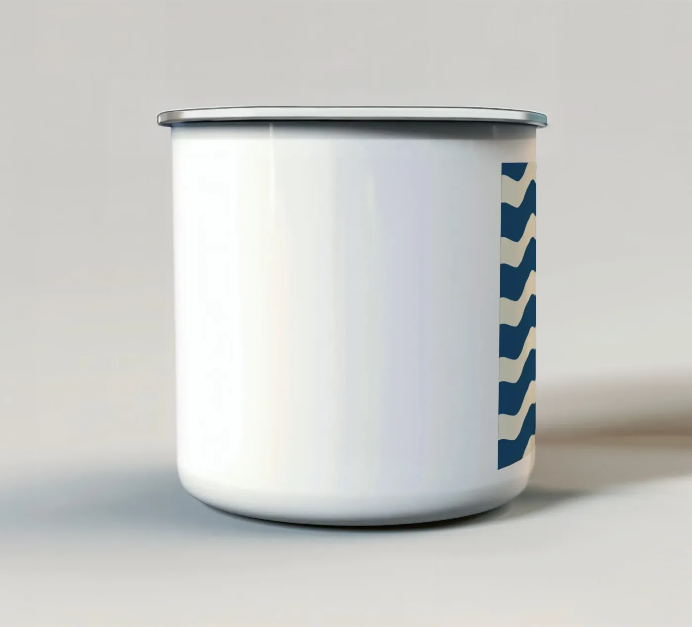 Waves pattern 21 enamel mug by Little Dean