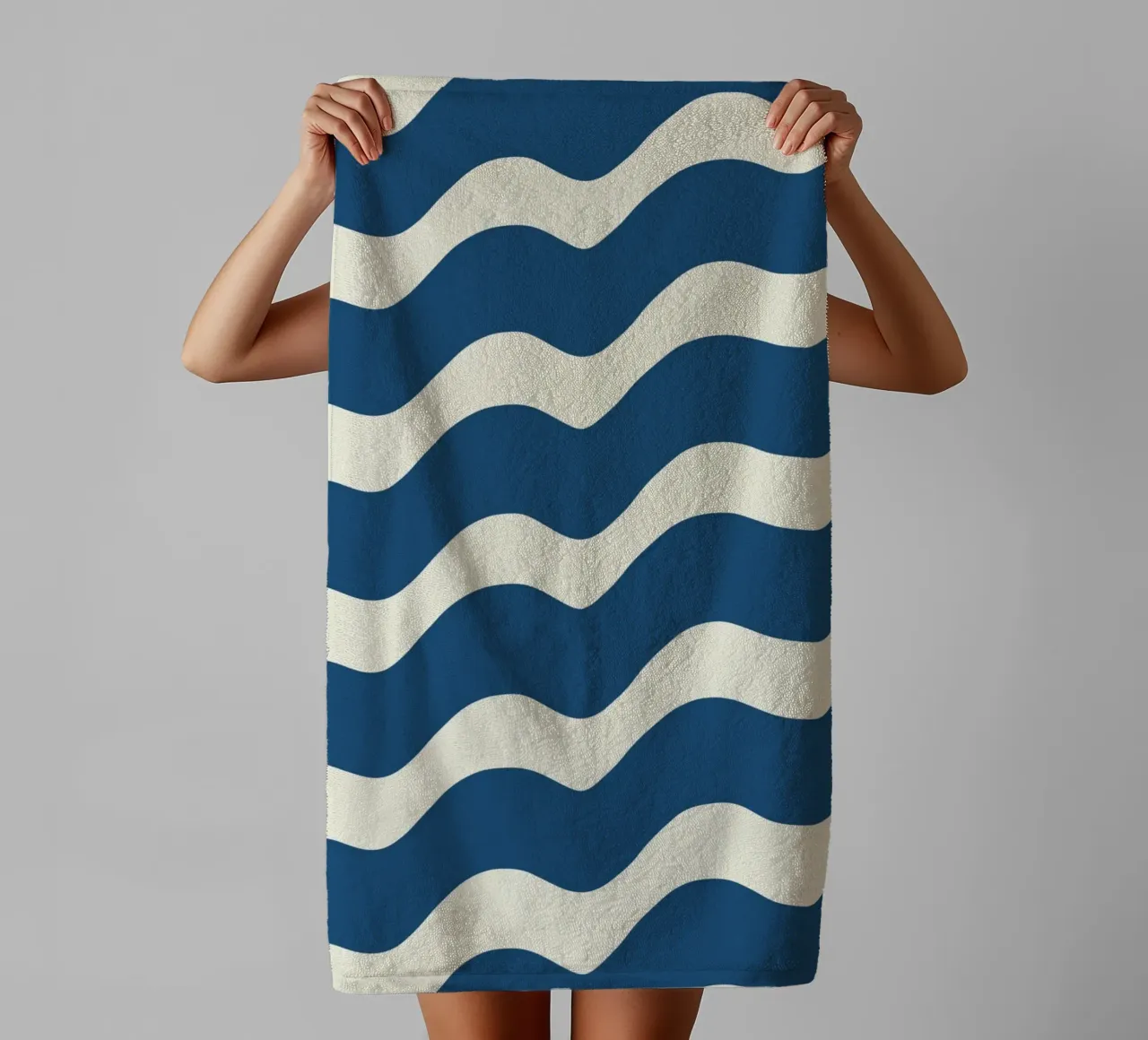 Waves pattern 21 towel by Little Dean
