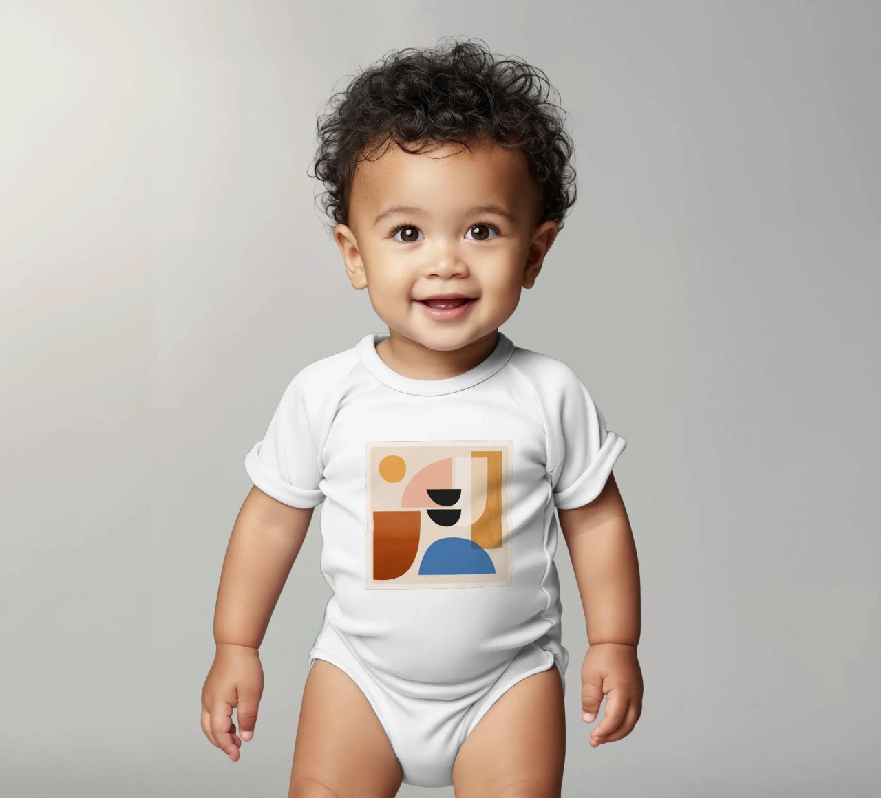 Abstract Minimal Shapes 52 short-sleeve baby romper by ThingDesign