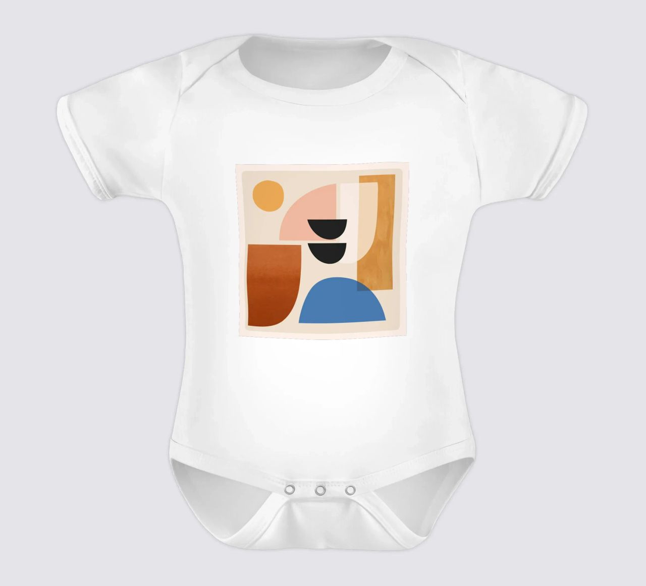 Abstract Minimal Shapes 52 short-sleeve baby romper by ThingDesign