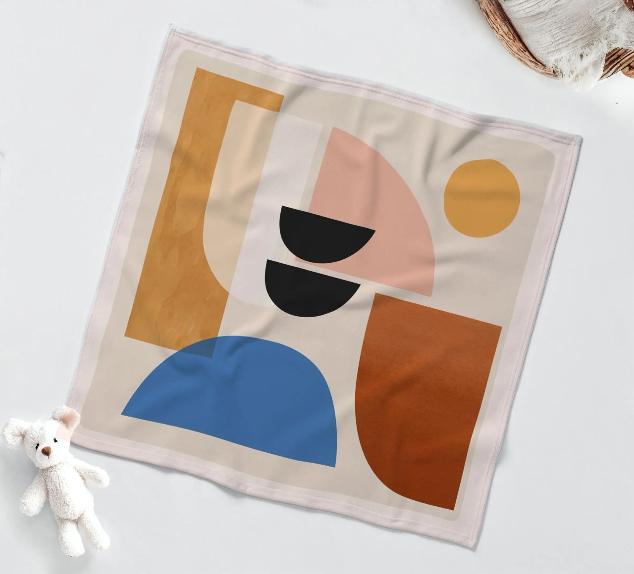 Abstract Minimal Shapes 52 fleece blanket by ThingDesign