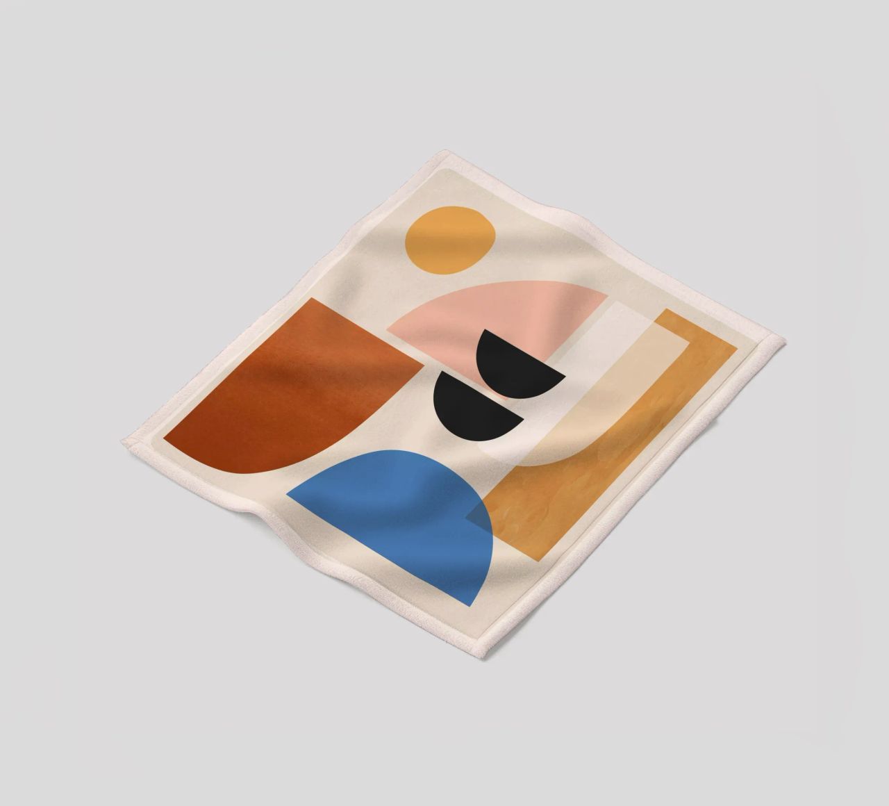 Abstract Minimal Shapes 52 fleece blanket by ThingDesign