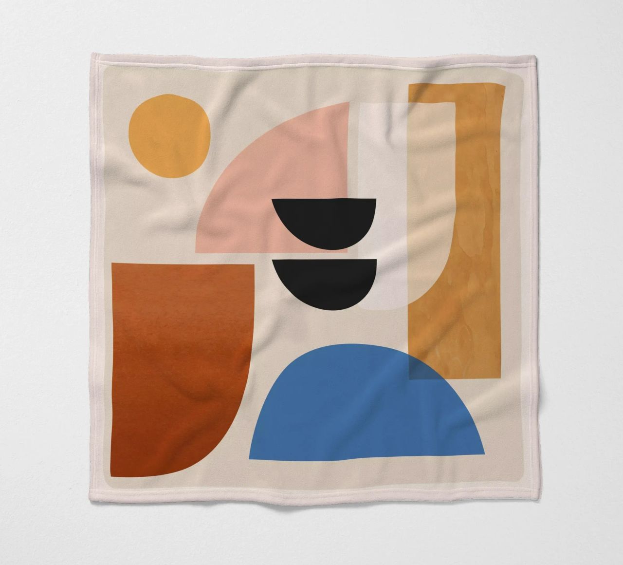 Abstract Minimal Shapes 52 fleece blanket by ThingDesign