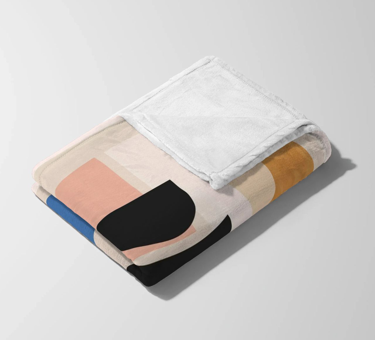 Abstract Minimal Shapes 52 fleece blanket by ThingDesign