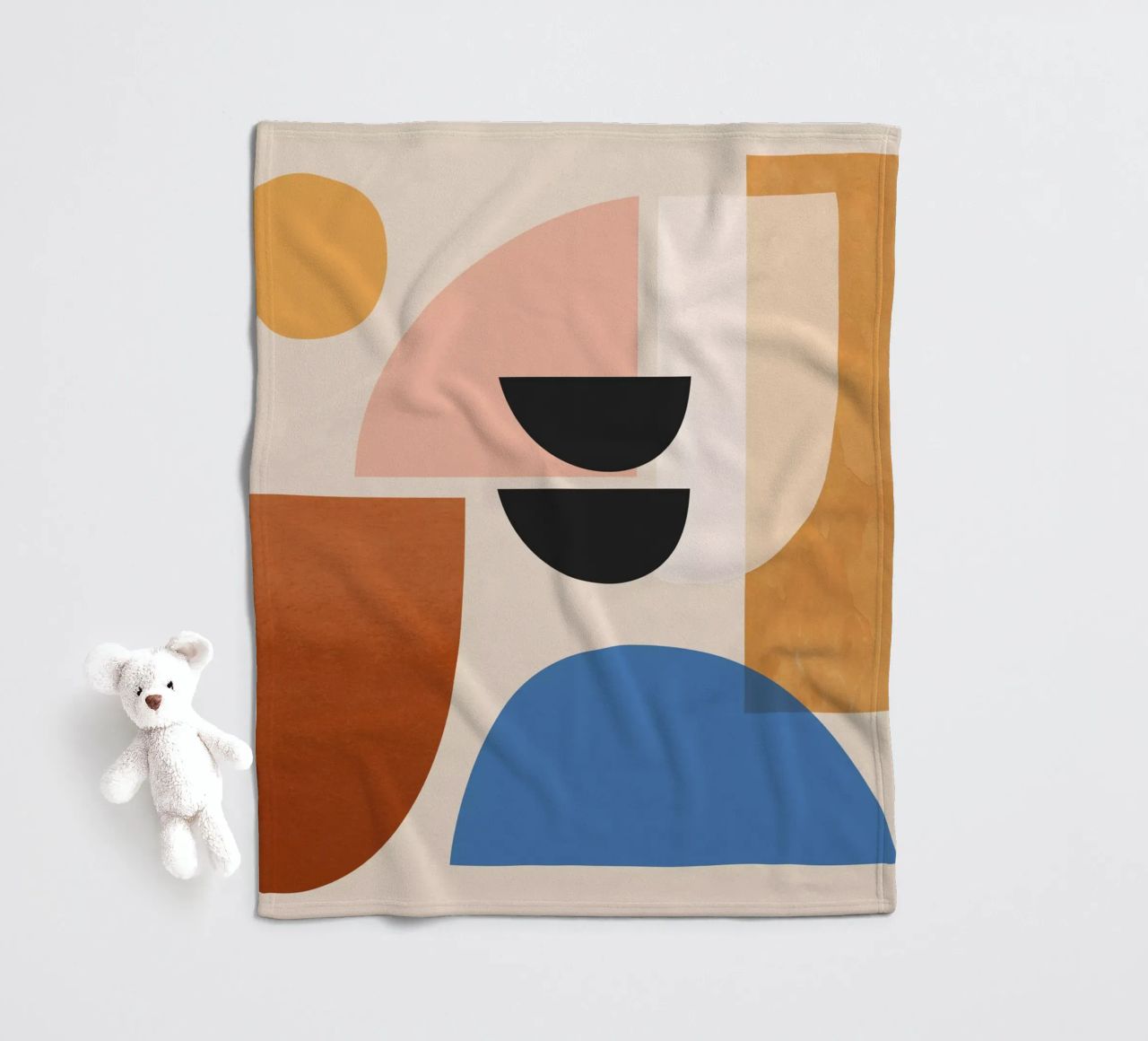 Abstract Minimal Shapes 52 fleece blanket by ThingDesign