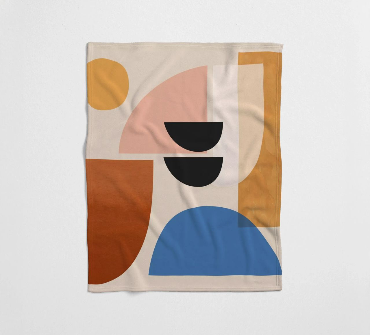 Abstract Minimal Shapes 52 fleece blanket by ThingDesign