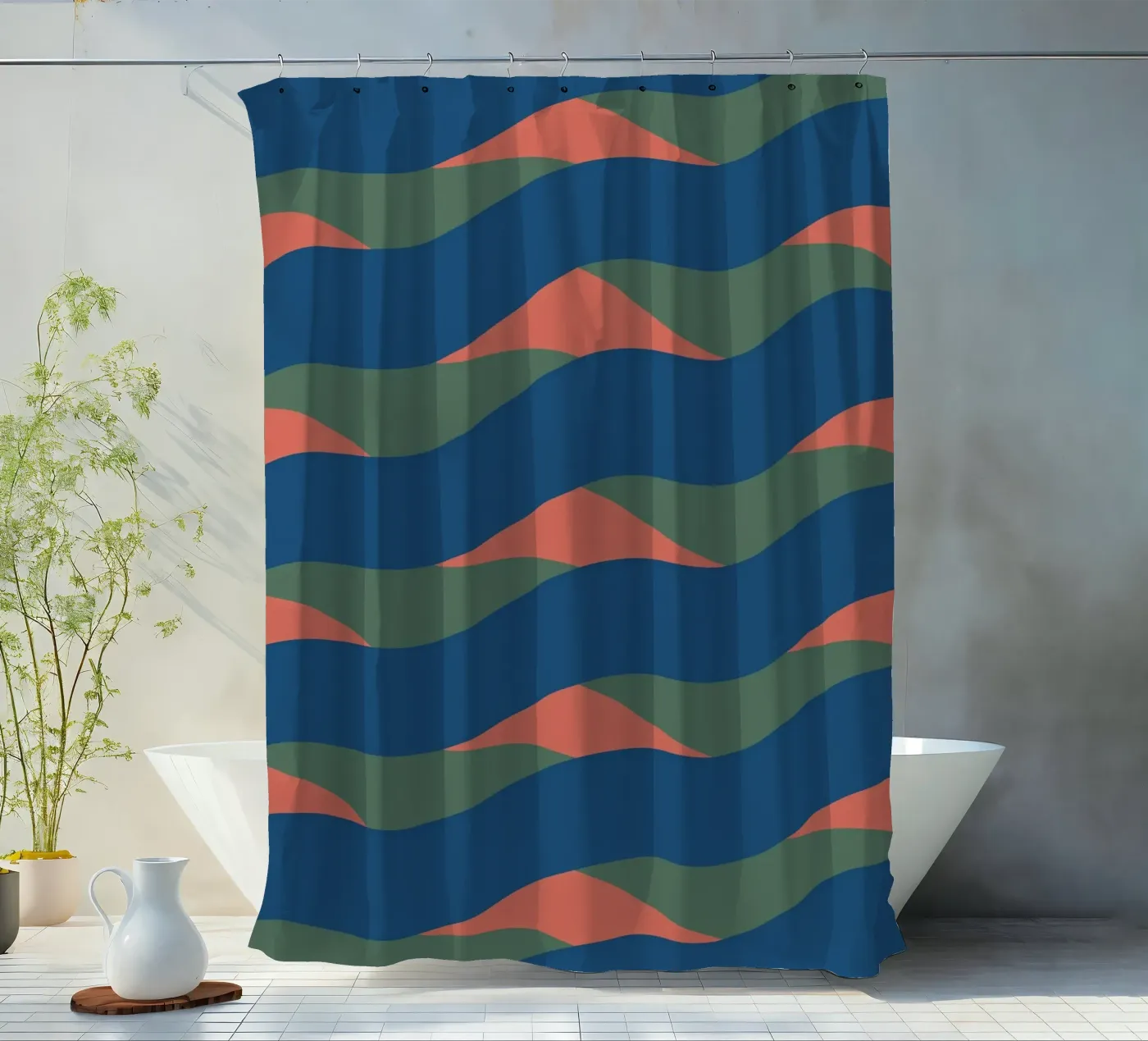 Schema delle onde 24 tenda da doccia da Little Dean