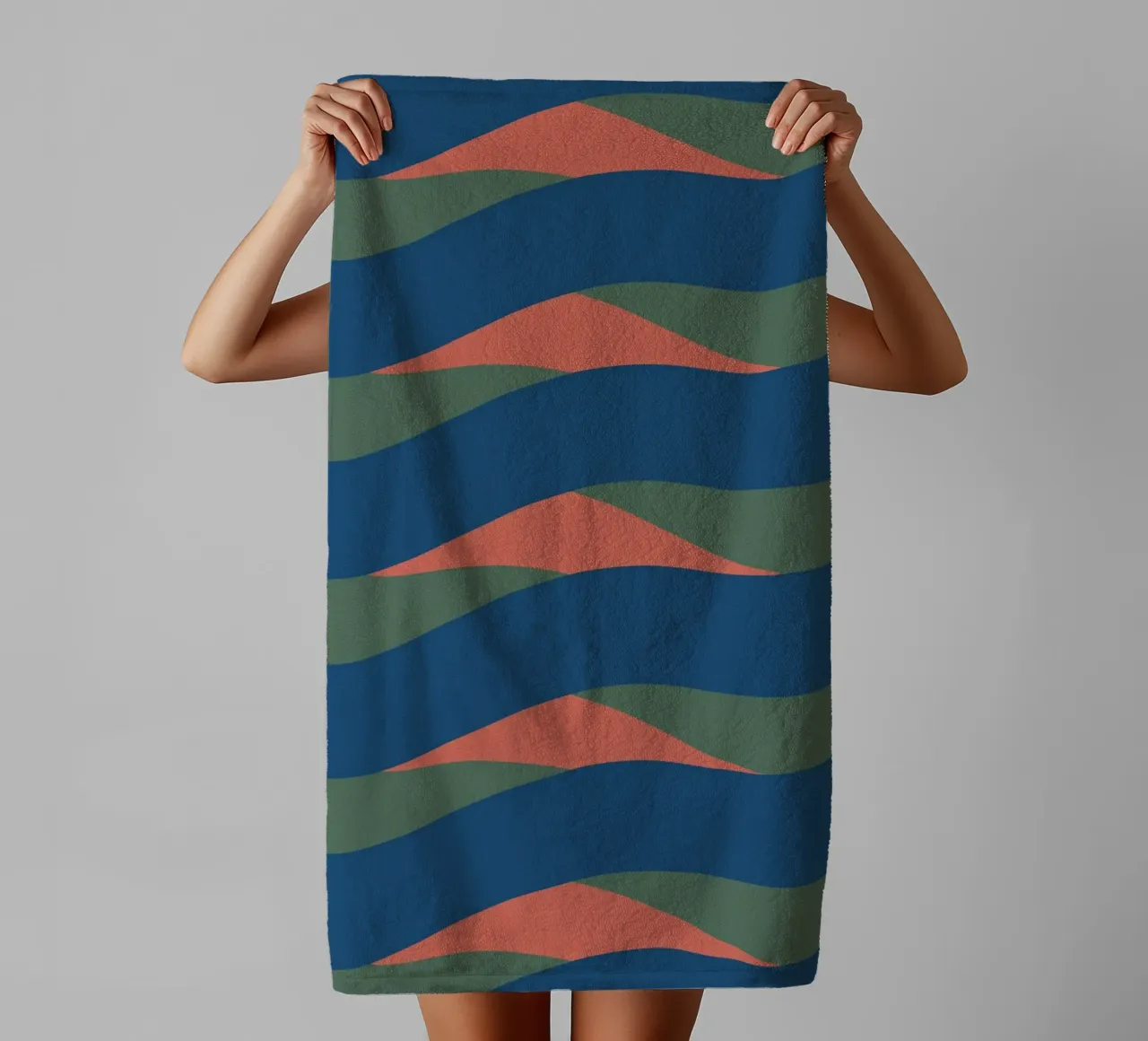 Waves pattern 24 towel by Little Dean