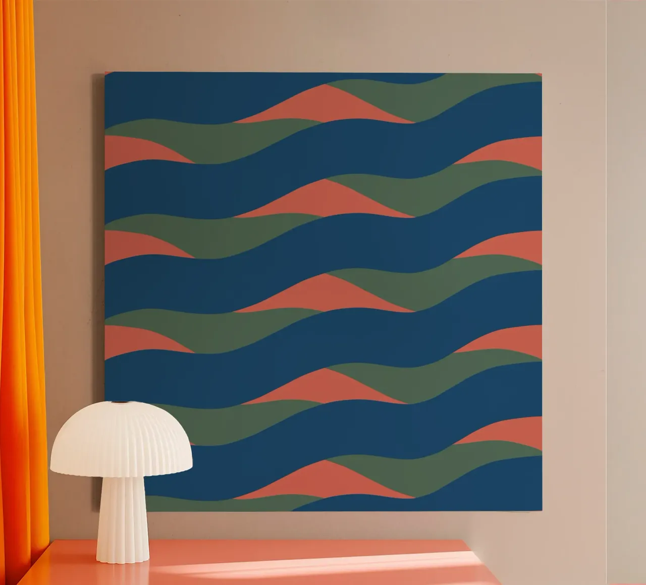 Waves pattern 24 canvas with Floater frame by Little Dean