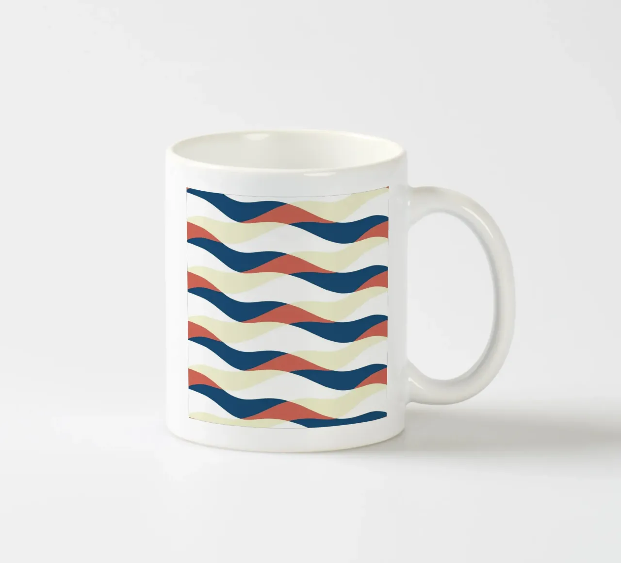 Waves pattern 25 ceramic mug by Little Dean