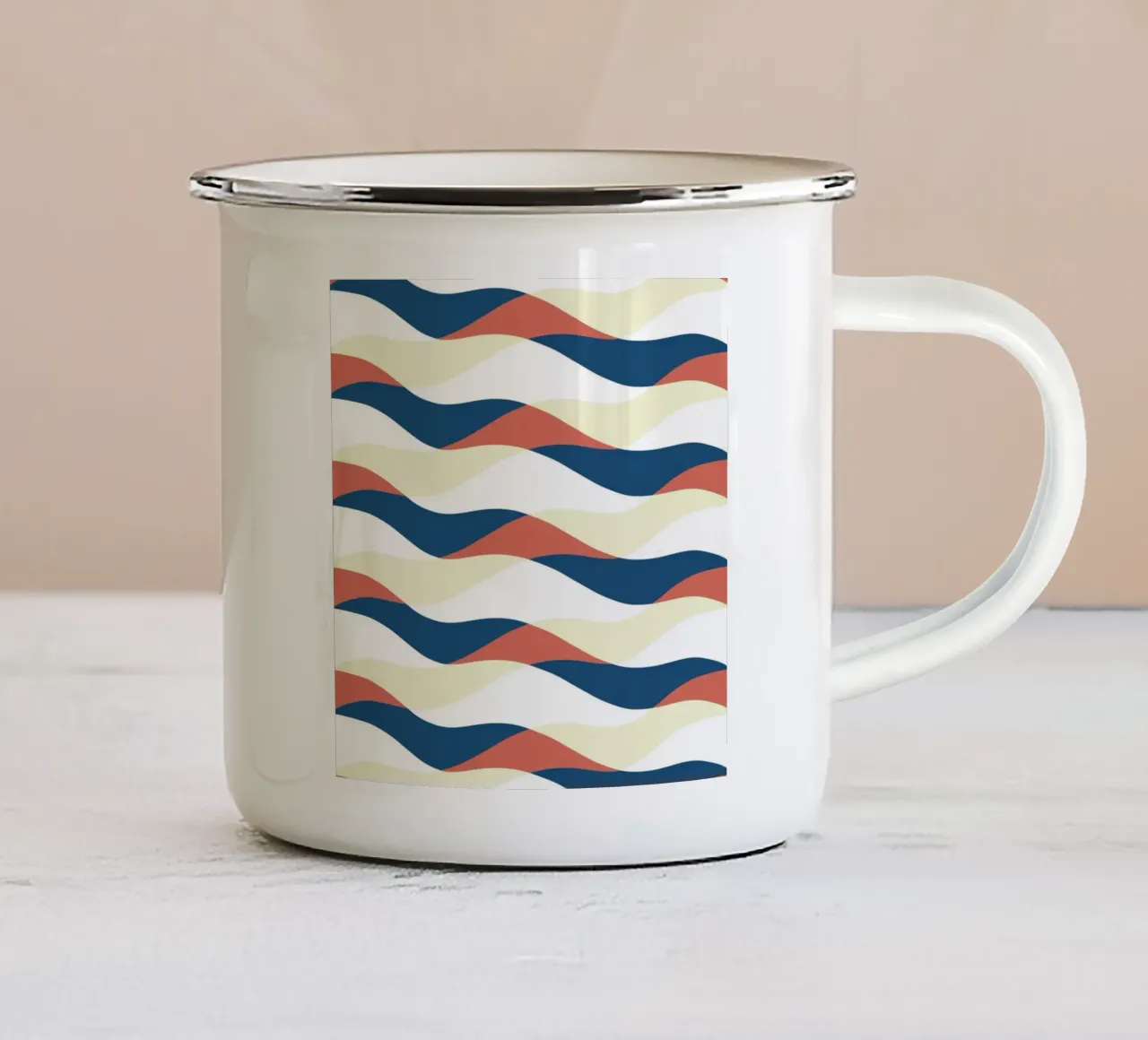 Schema delle onde 25 tazza in smalto da Little Dean