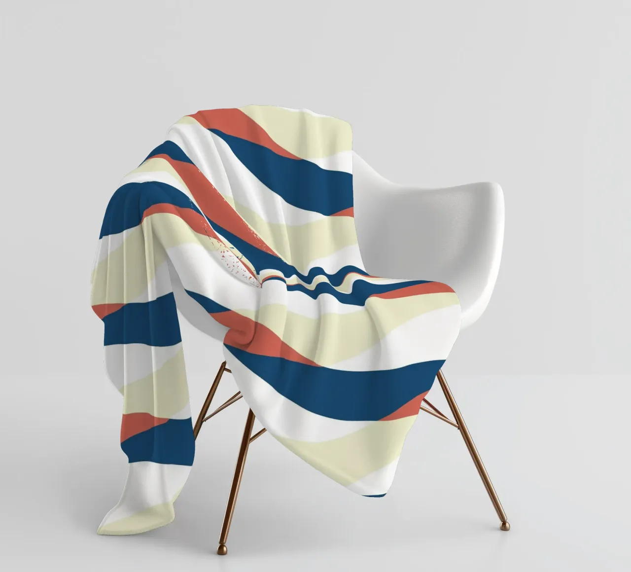 Waves pattern 25 fleece blanket by Little Dean