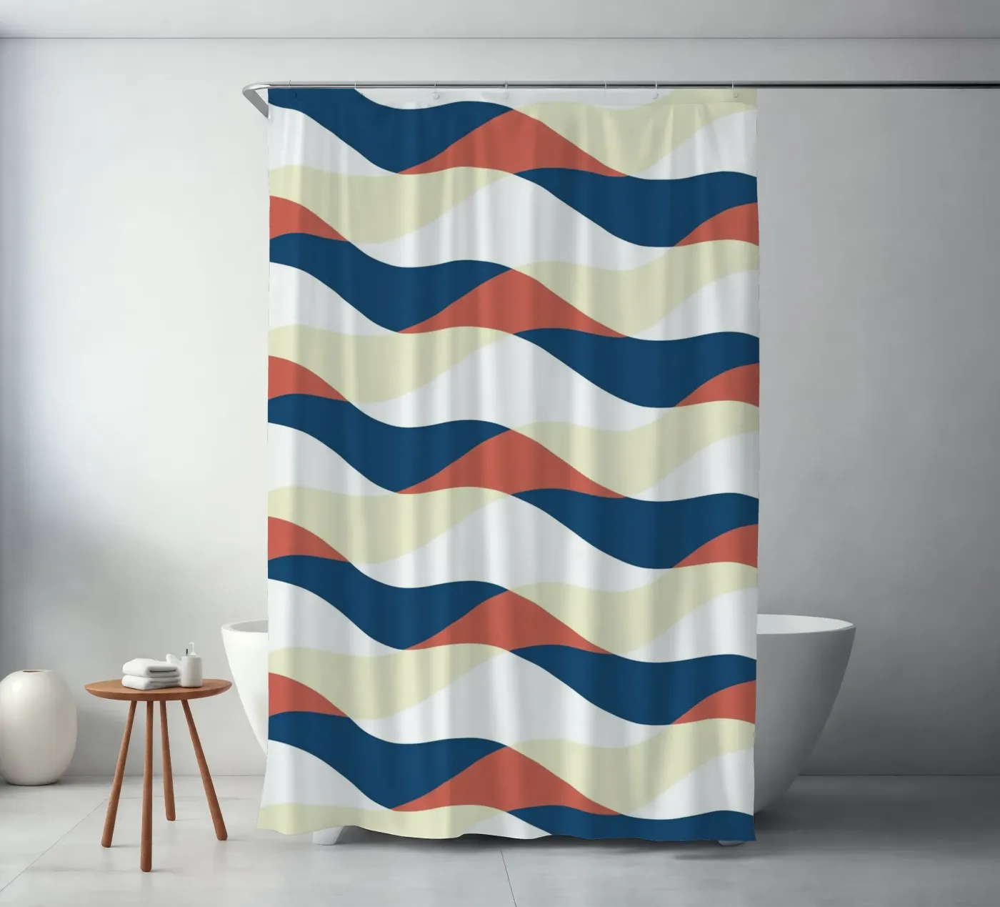 Wellenmuster 25 Duschvorhang von Little Dean