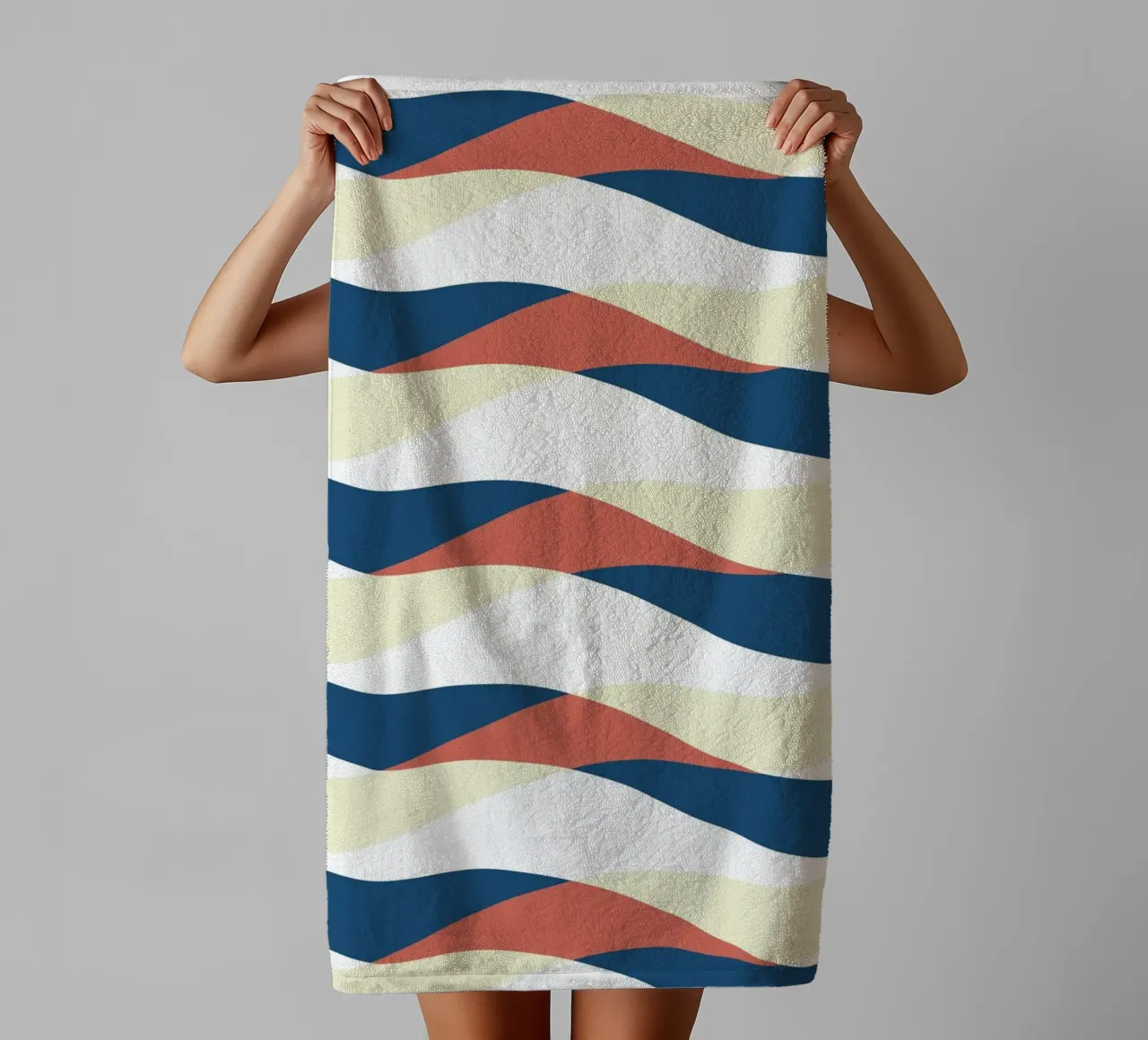 Waves pattern 25 towel by Little Dean