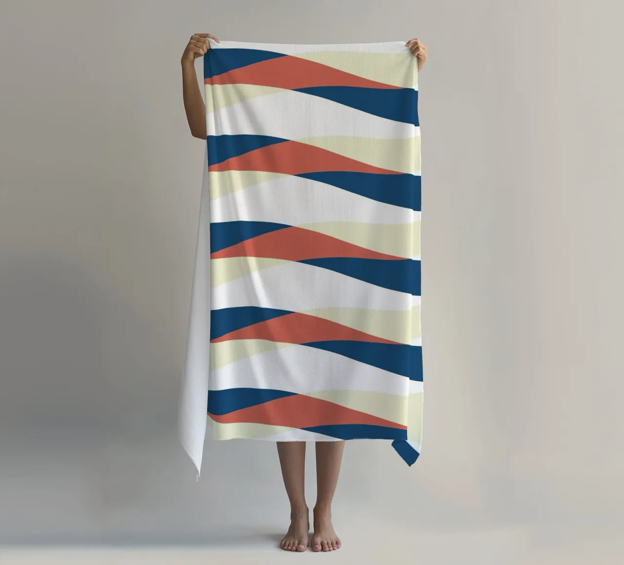 Waves pattern 25 beach towel by Little Dean
