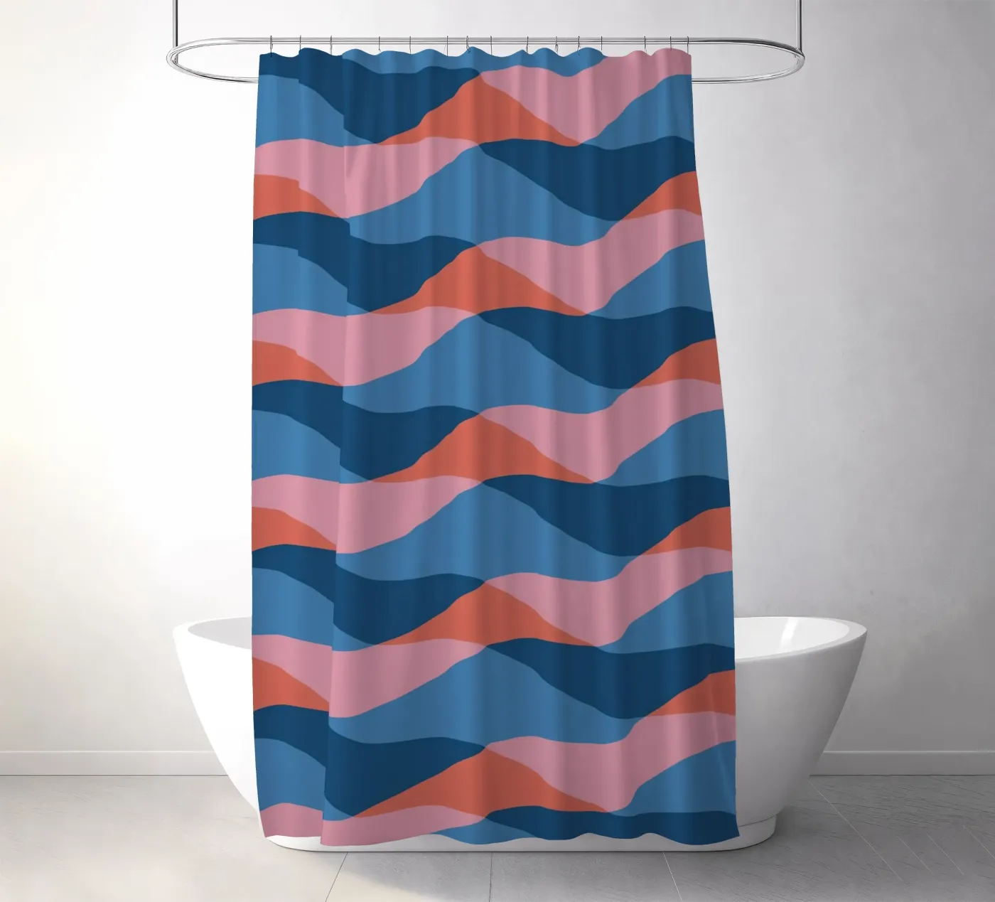 Wellenmuster 26 Duschvorhang von Little Dean