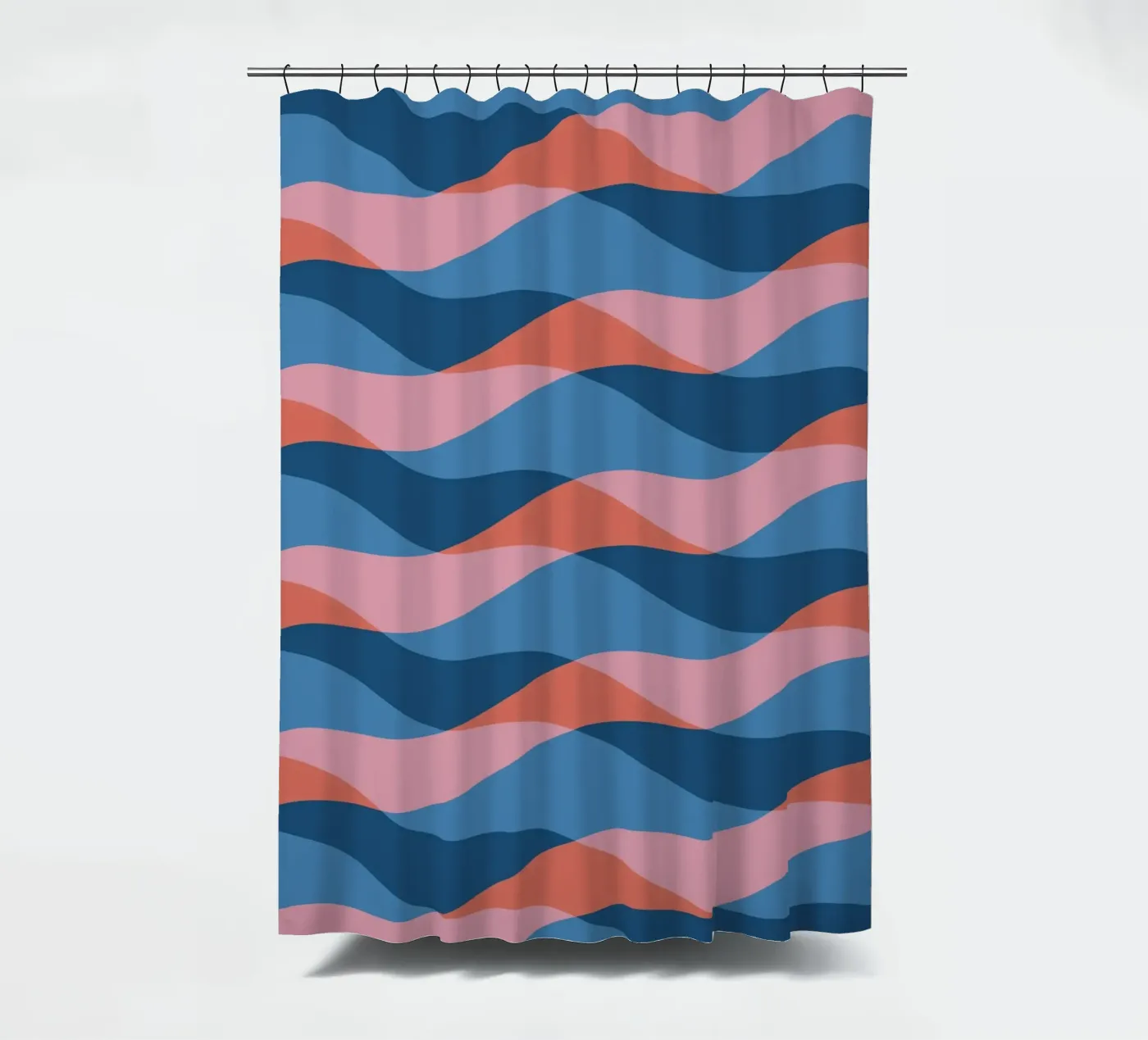 Wellenmuster 26 Duschvorhang von Little Dean