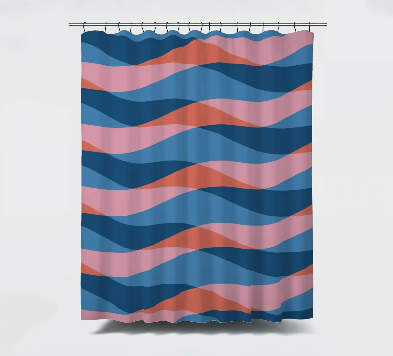 Wellenmuster 26 Duschvorhang von Little Dean