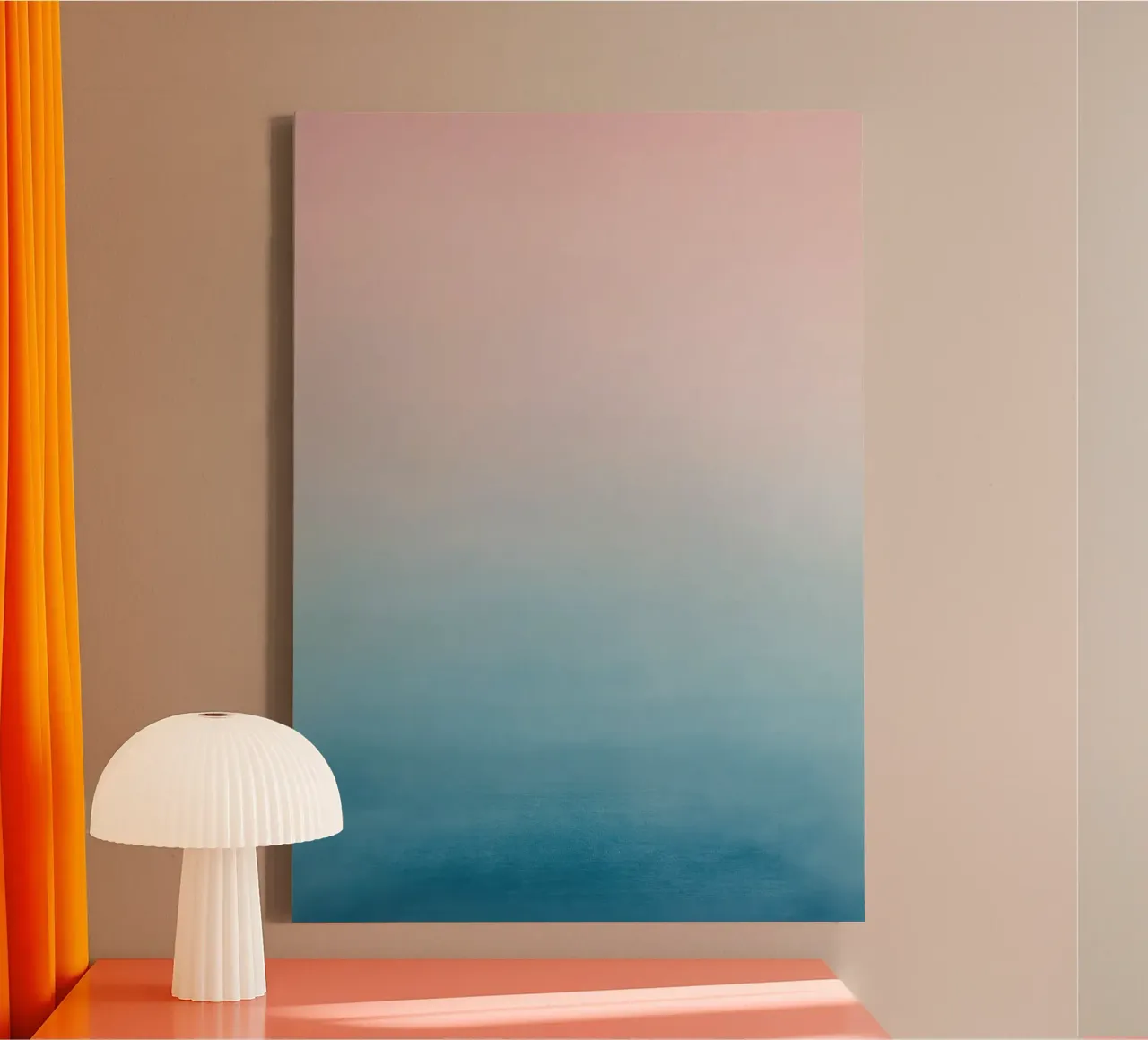 Gradiente di colori pastello - Mare calmo all'alba tela con Cornice a cassetta da Euphoria Theresa