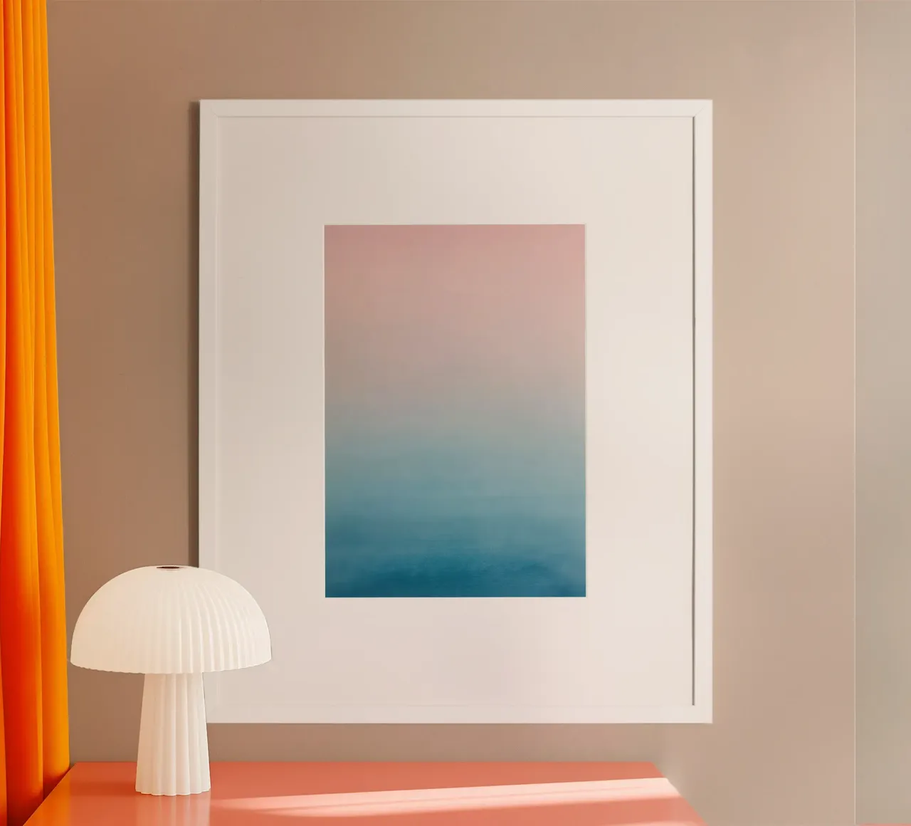 Gradiente di colori pastello - Mare calmo all'alba carta hahnemühle da Euphoria Theresa