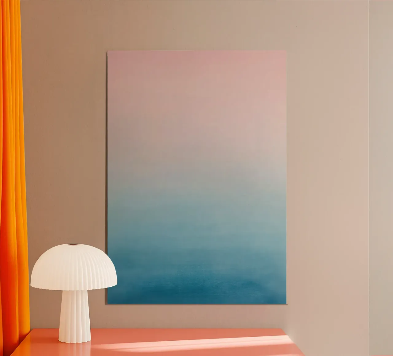 Gradiente di colori pastello - Mare calmo all'alba poster con telaio in plastica da Euphoria Theresa