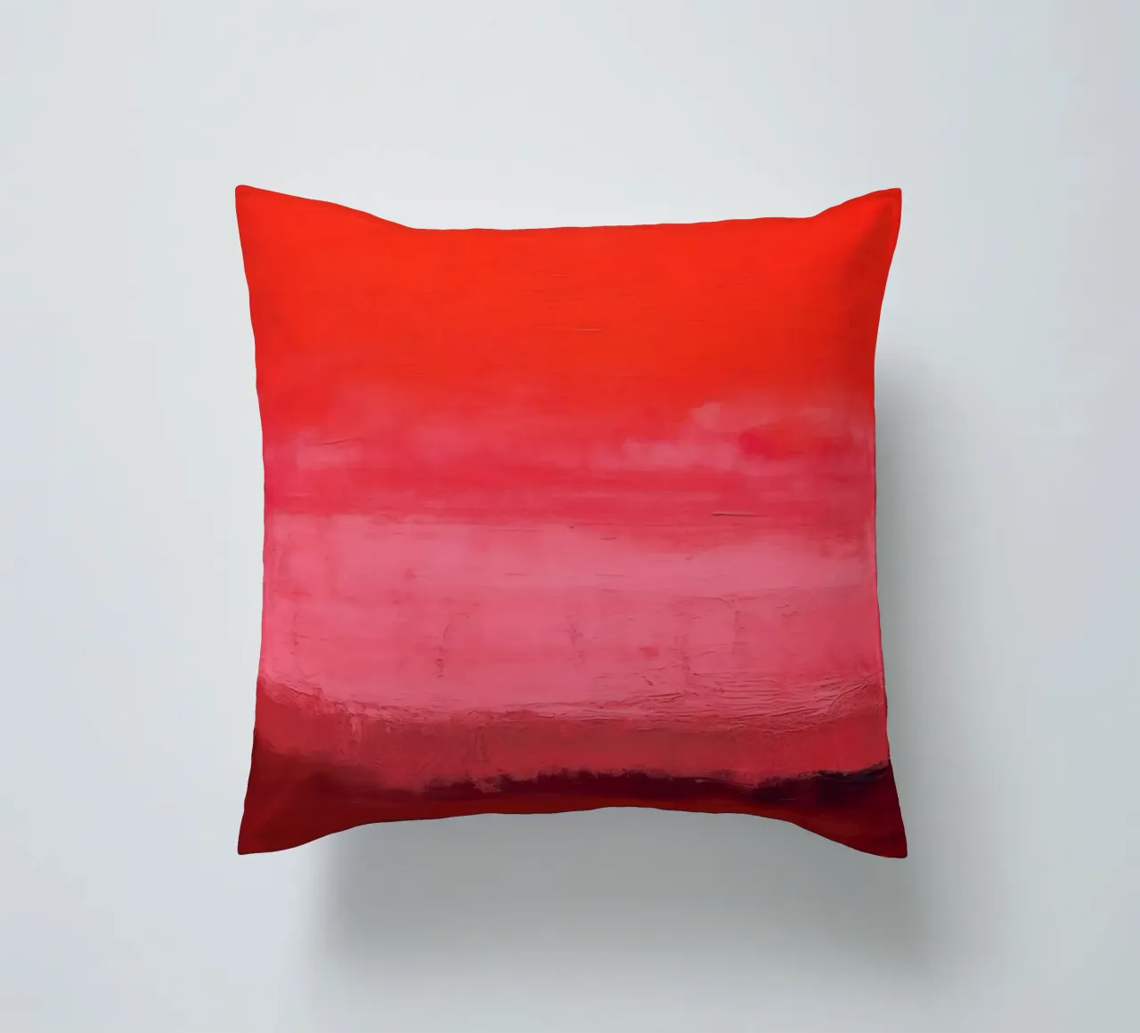 Minimalismo retrò - cielo rosso con pennellate cuscino da Euphoria Theresa