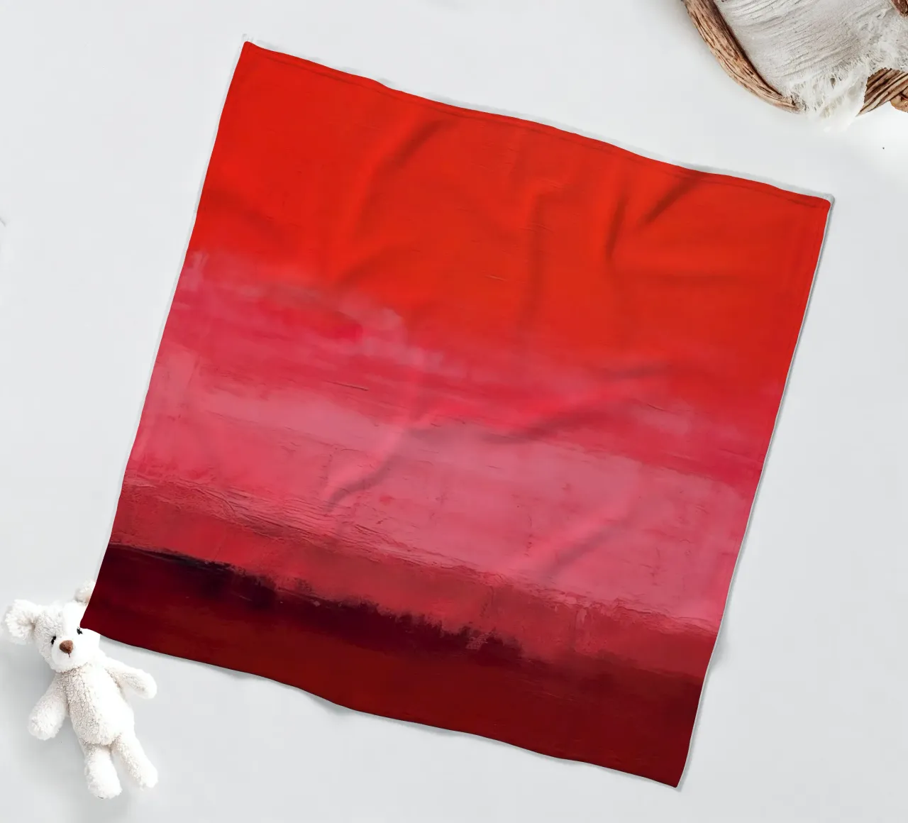 Minimalismo retrò - cielo rosso con pennellate coperta in pile da Euphoria Theresa