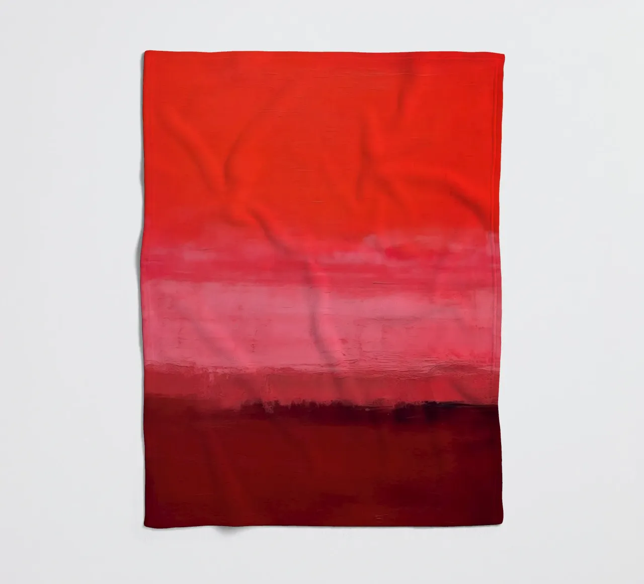Minimalismo retrò - cielo rosso con pennellate coperta in pile da Euphoria Theresa