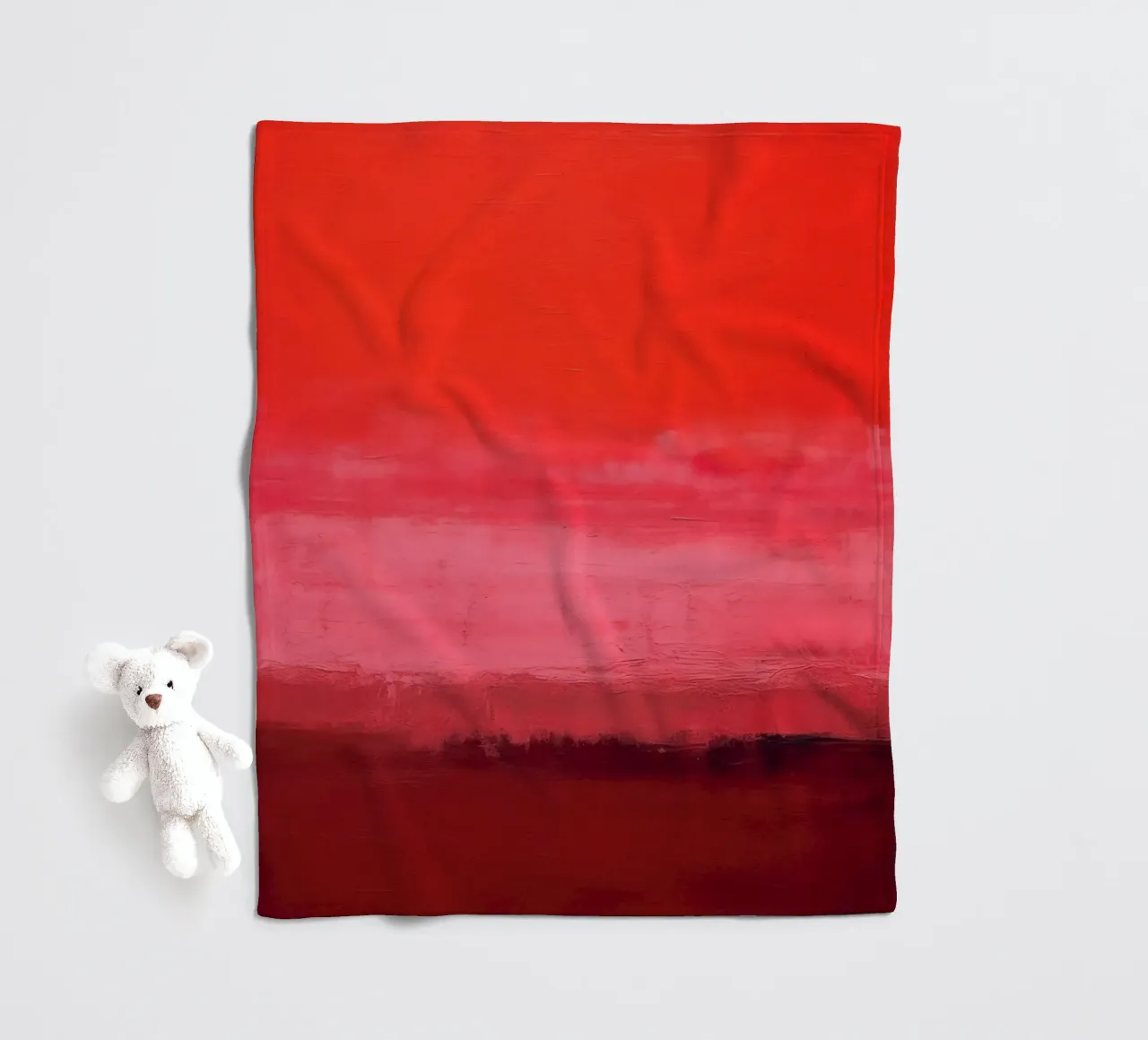 Minimalismo retrò - cielo rosso con pennellate coperta in pile da Euphoria Theresa