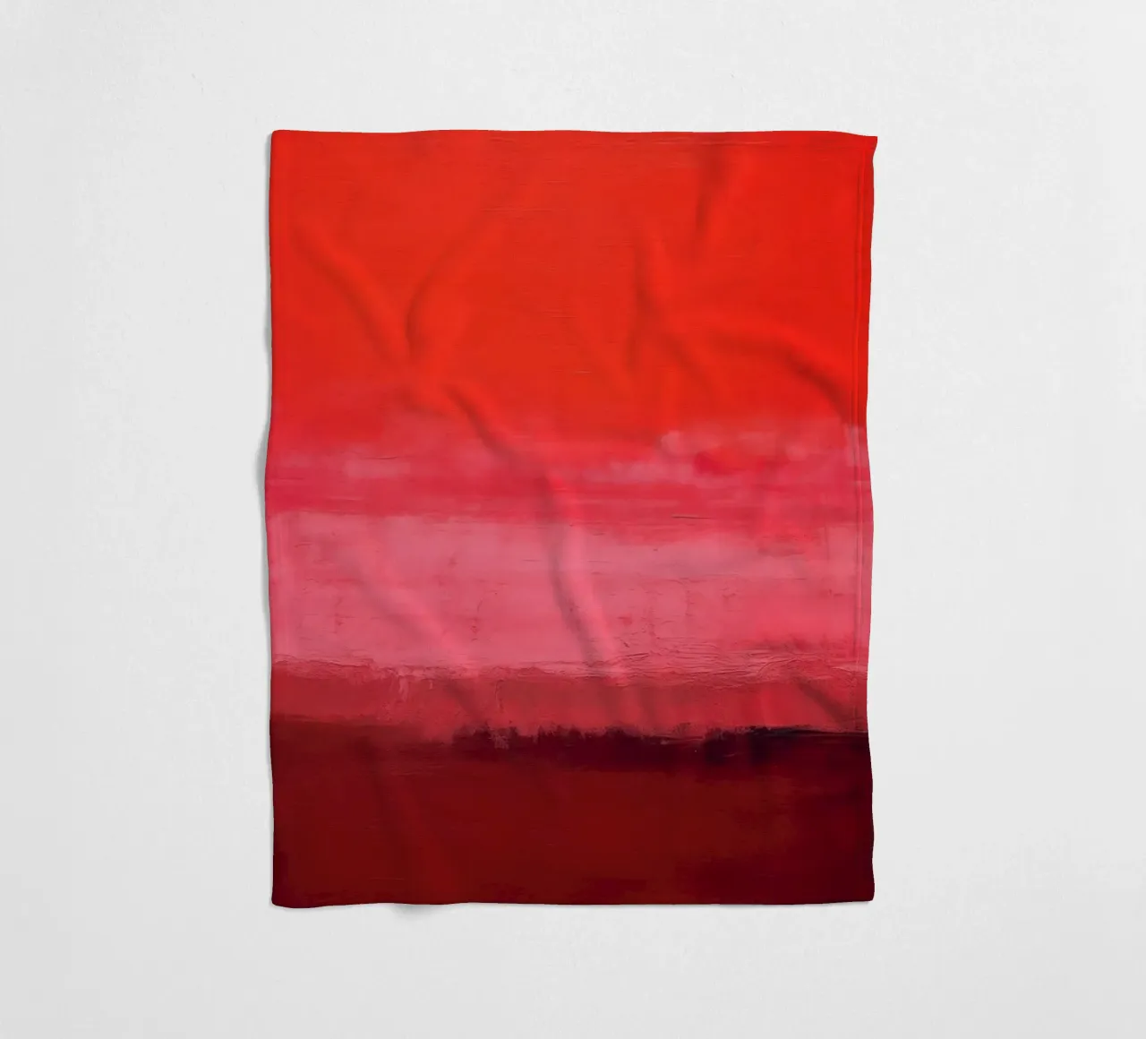 Minimalismo retrò - cielo rosso con pennellate coperta in pile da Euphoria Theresa