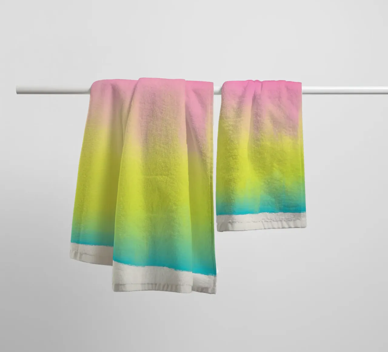 Gradiente di colori al neon - cielo al crepuscolo asciugamano da bagno da Euphoria Theresa