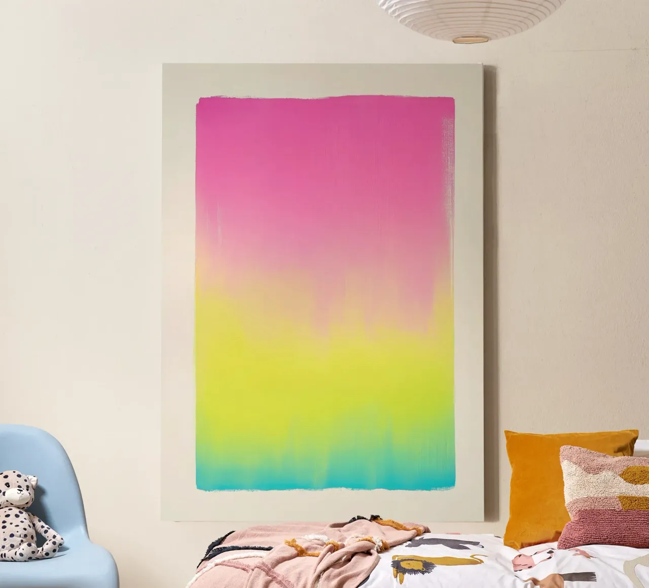 Neon colour gradient - sky at dusk canvas with Floater frame by Euphoria Theresa