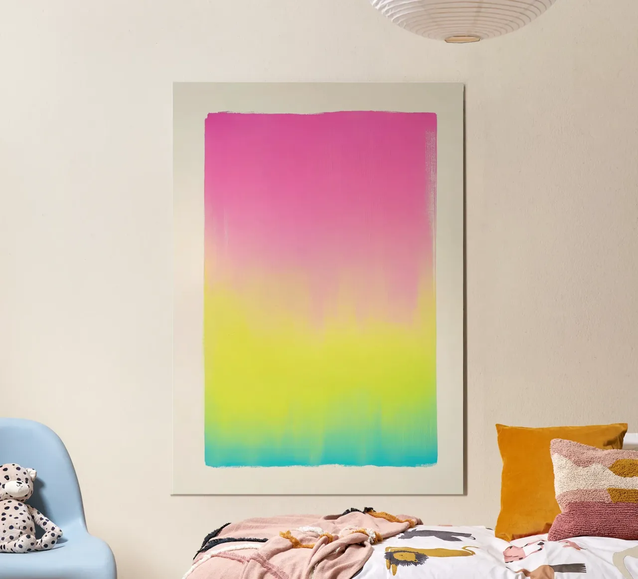 Gradiente di colori al neon - cielo al crepuscolo poster con telaio in alluminio da Euphoria Theresa