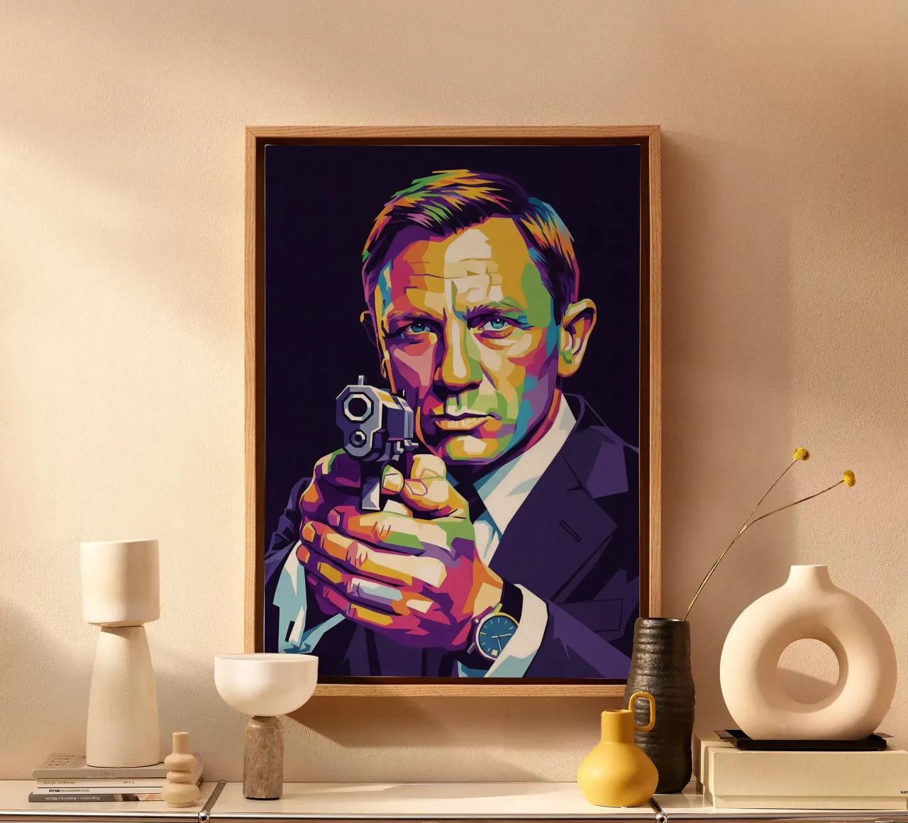 Daniel Craig - James Bond #1 tela con Cornice a cassetta da Hantamrata