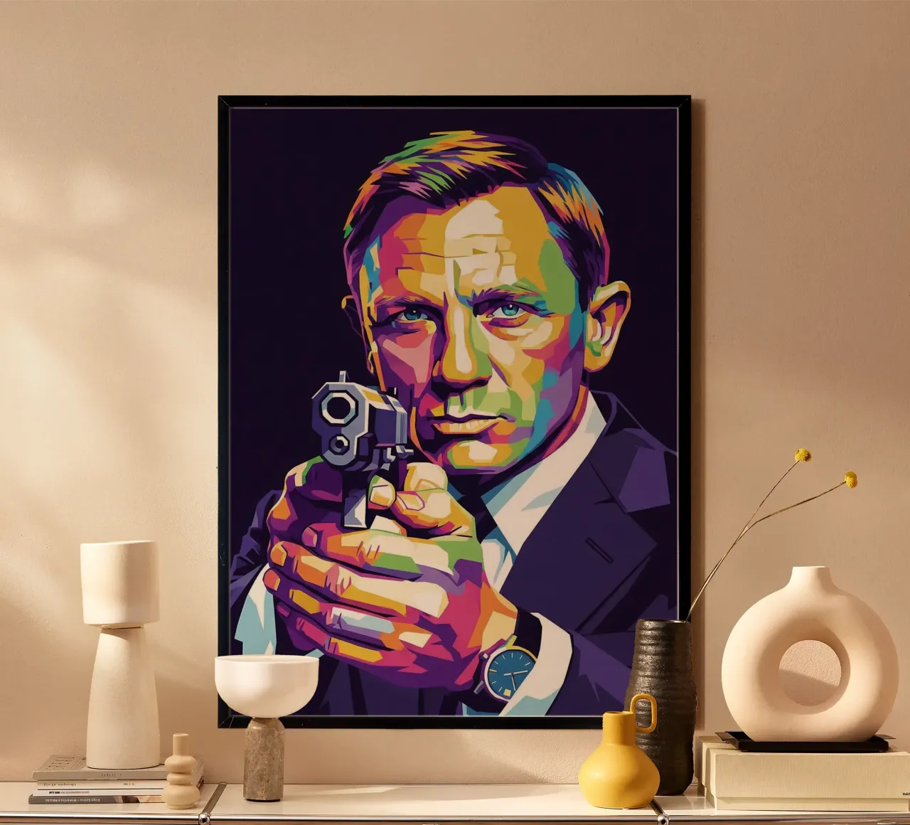 Daniel Craig - James Bond #1 poster con telaio in alluminio da Hantamrata