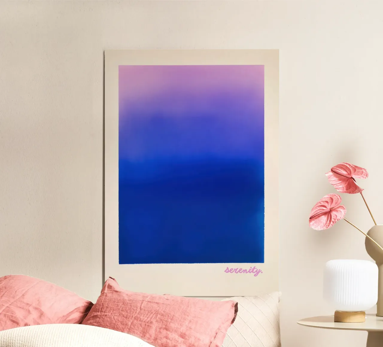 Litografia "Serenity" con sfumatura di colore poster con telaio in plastica da Euphoria Theresa
