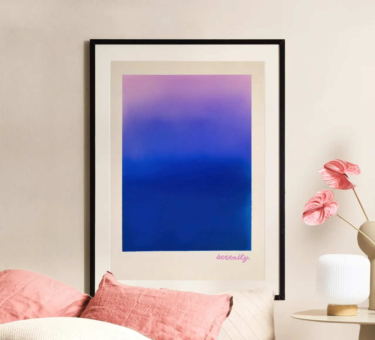 Litografia "Serenity" con sfumatura di colore poster con telaio in plastica da Euphoria Theresa