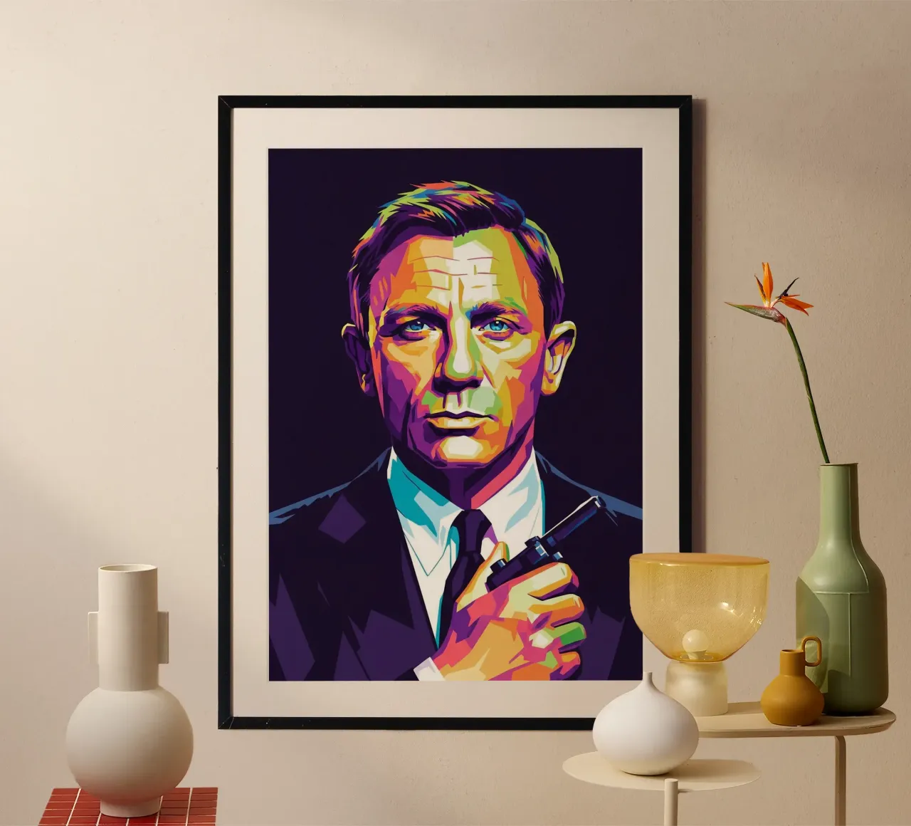 Daniel Craig - James Bond #2 poster con telaio in alluminio da Hantamrata