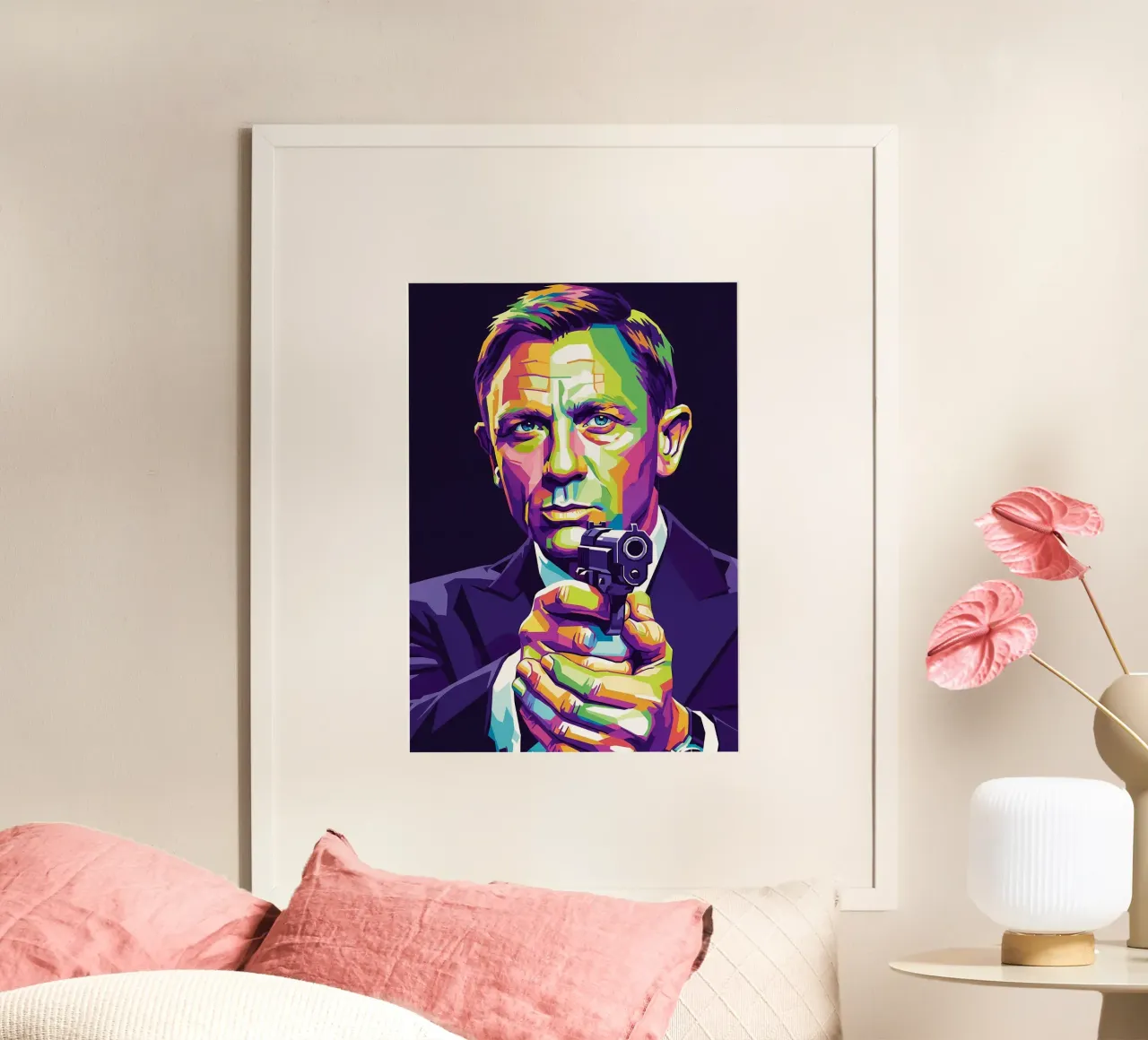 Daniel Craig - James Bond #3 poster con telaio in alluminio da Hantamrata