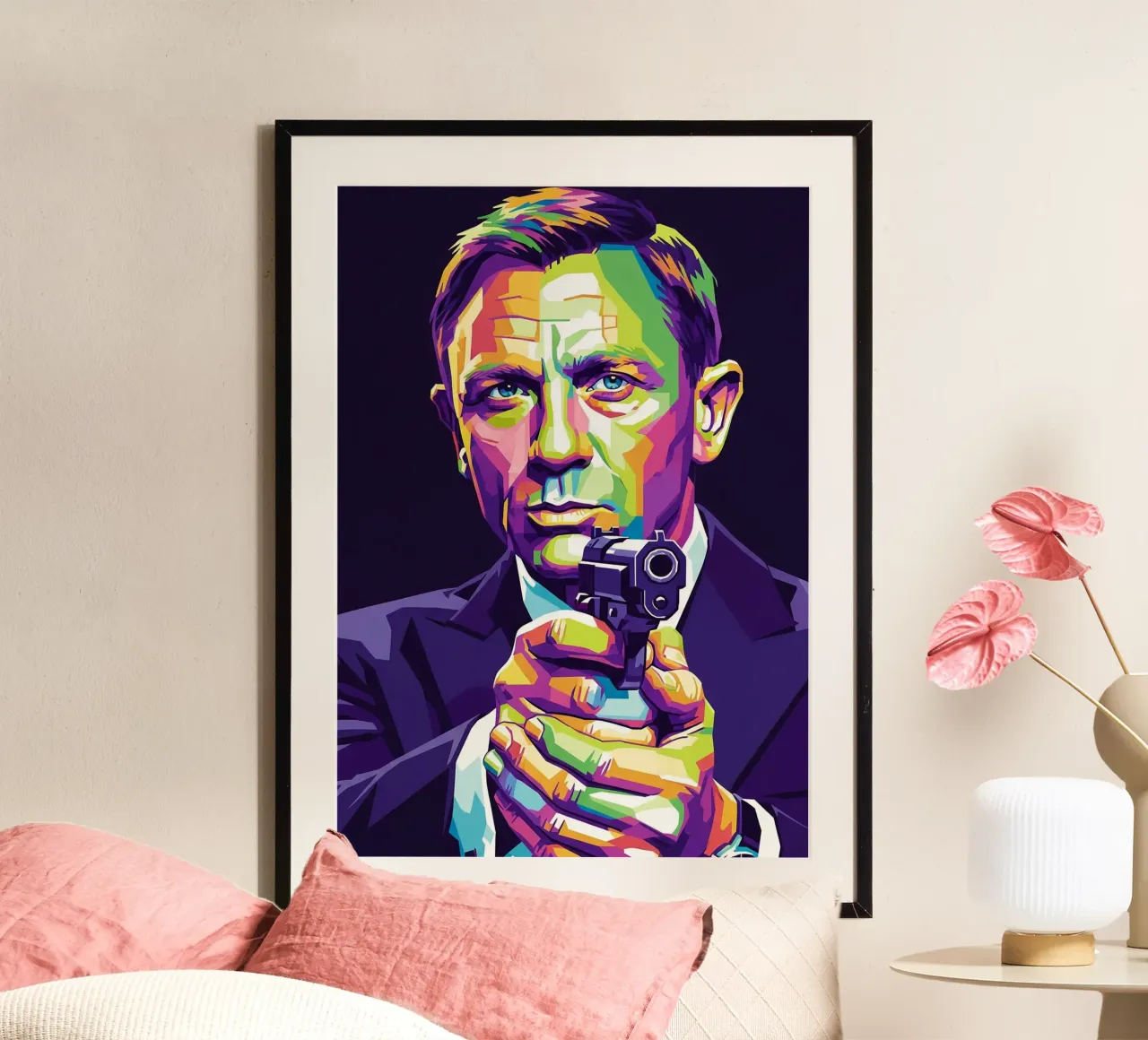 Daniel Craig - James Bond #3 poster con telaio in alluminio da Hantamrata