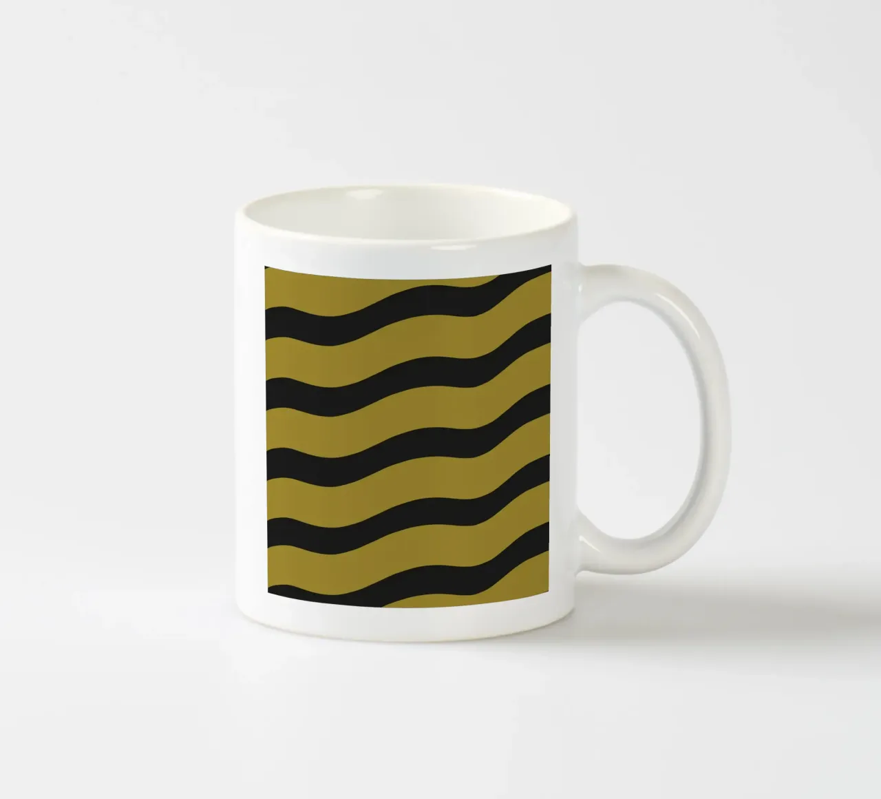 Waves pattern 27 ceramic mug by Little Dean