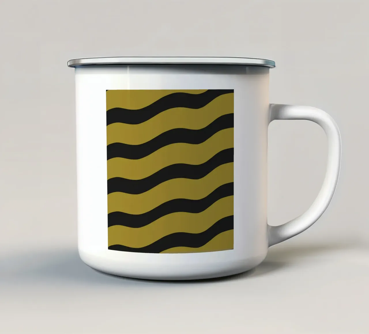 Waves pattern 27 enamel mug by Little Dean