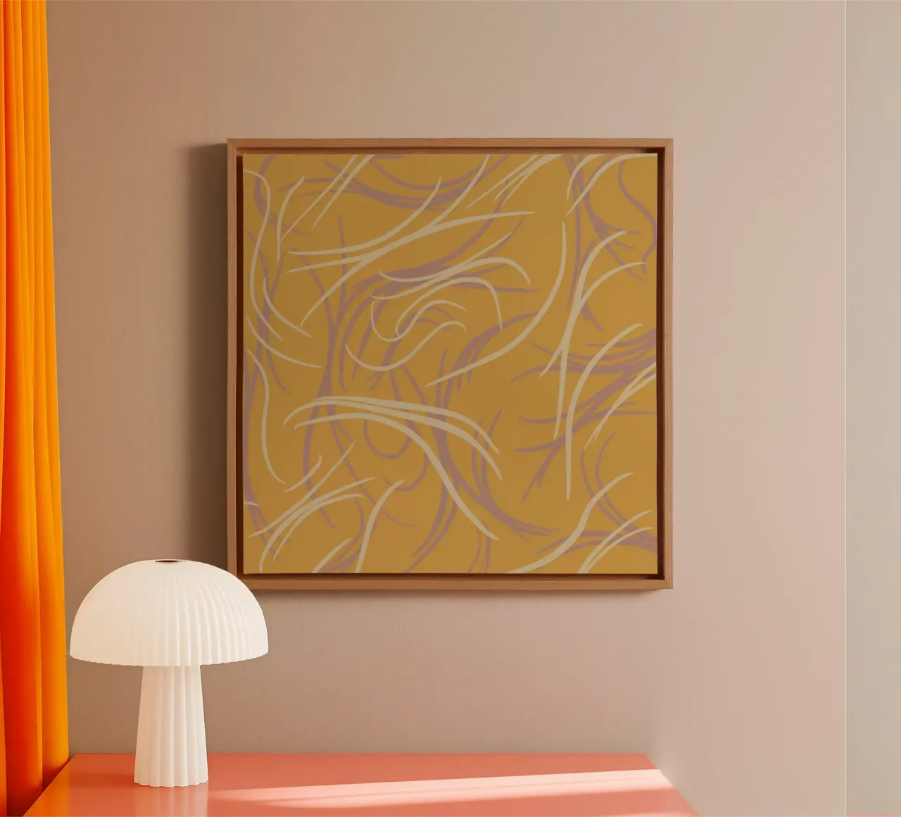 Vloeiend ontwerp 06 canvas met Baklijst van Little Dean